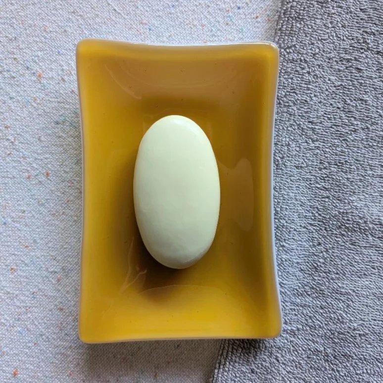 6 x 4 Inches Fused Glass Soap Dish – Amber Glass