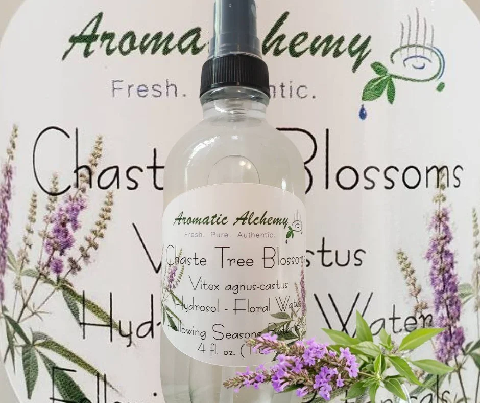 This Saturday, June 6th - The Sage Country Herb Festival!

Get your hands on our freshly distilled Vitex agnus-castus Hydrosol.

These gorgeous blossoms were harvested in the height of their perfection from Following Seasons garden. It is mildly flor