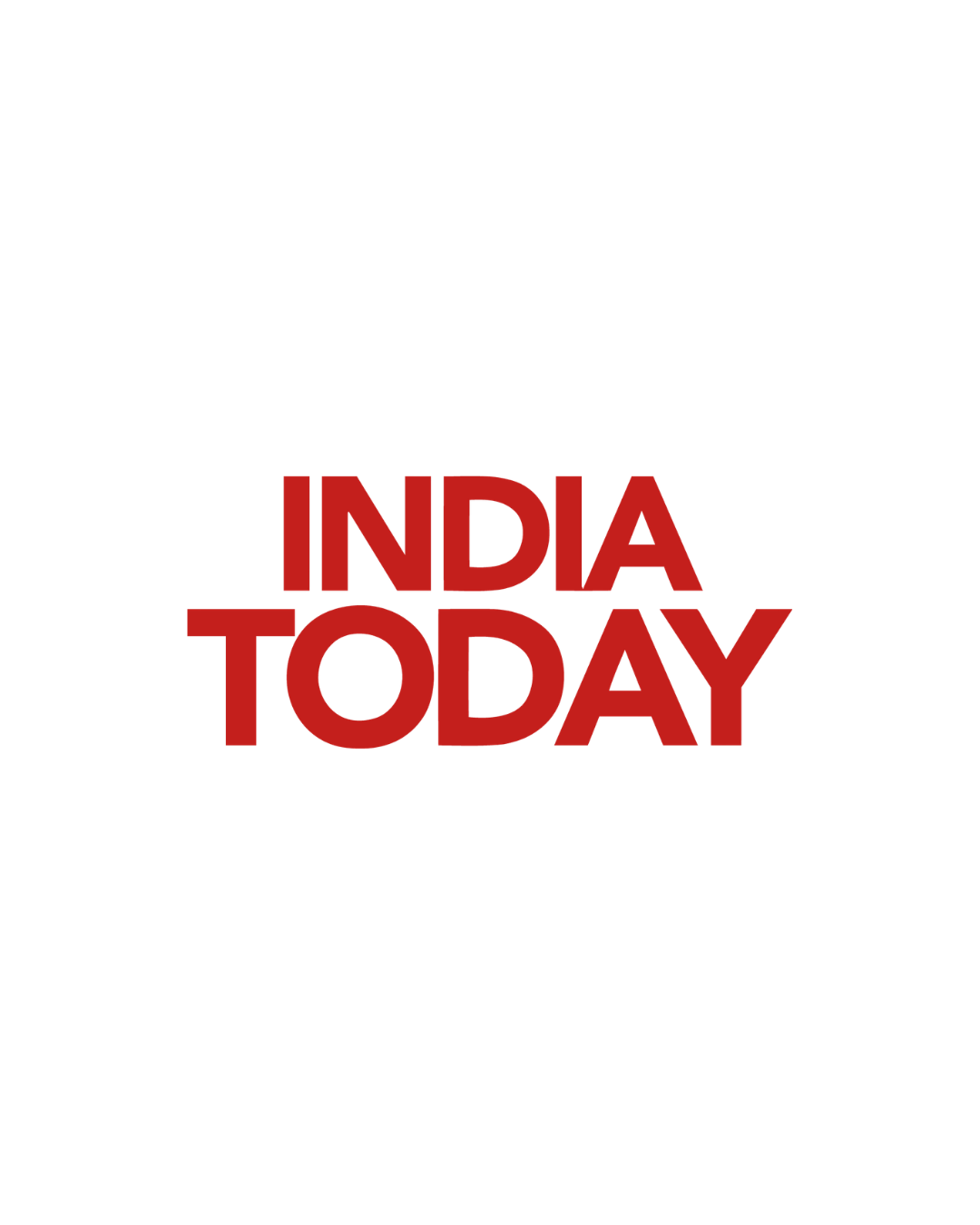 The image displays the logo of 'India Today' in red text on a light blue background.