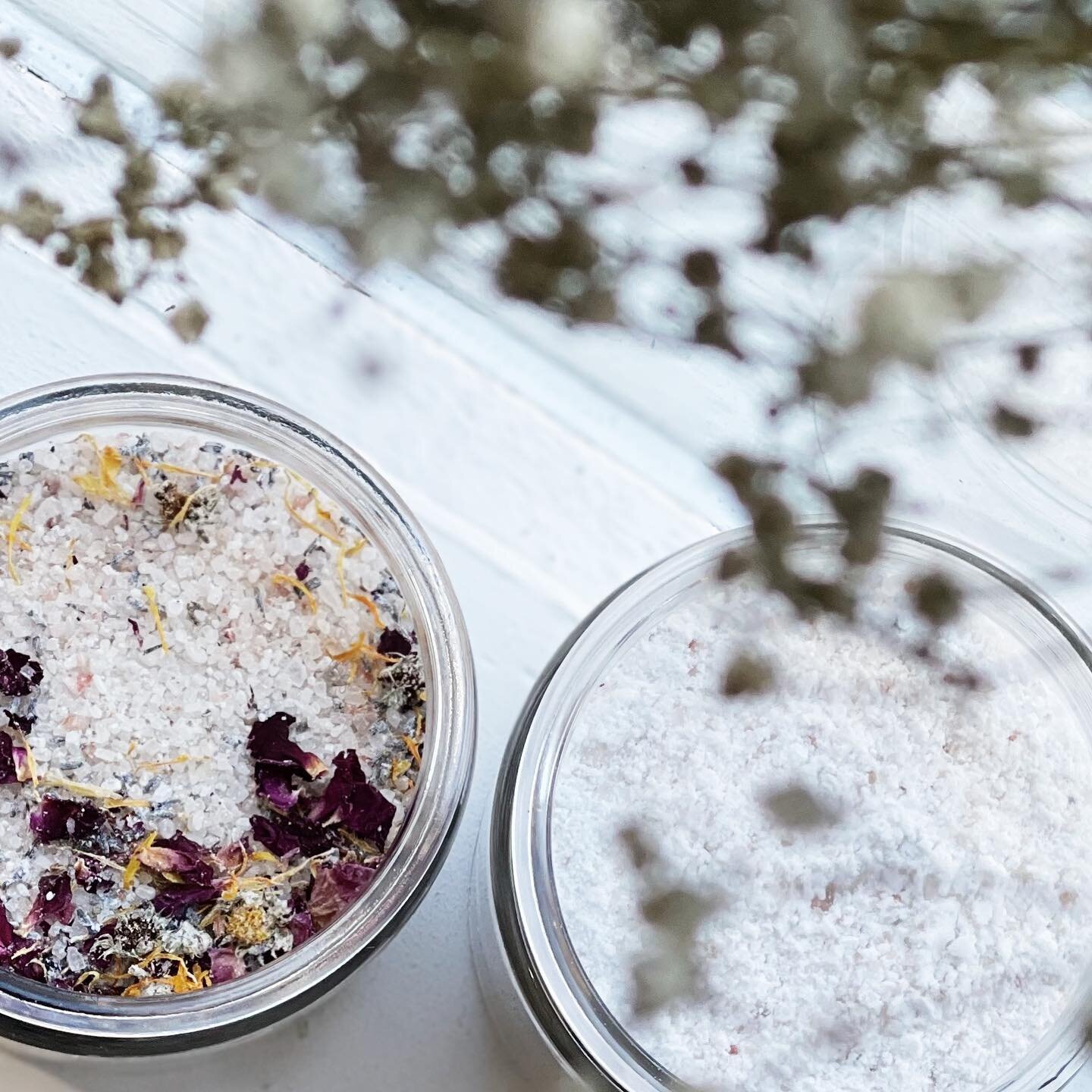 We have some new and beautiful bath salts from @bloomingwildbotanicals!