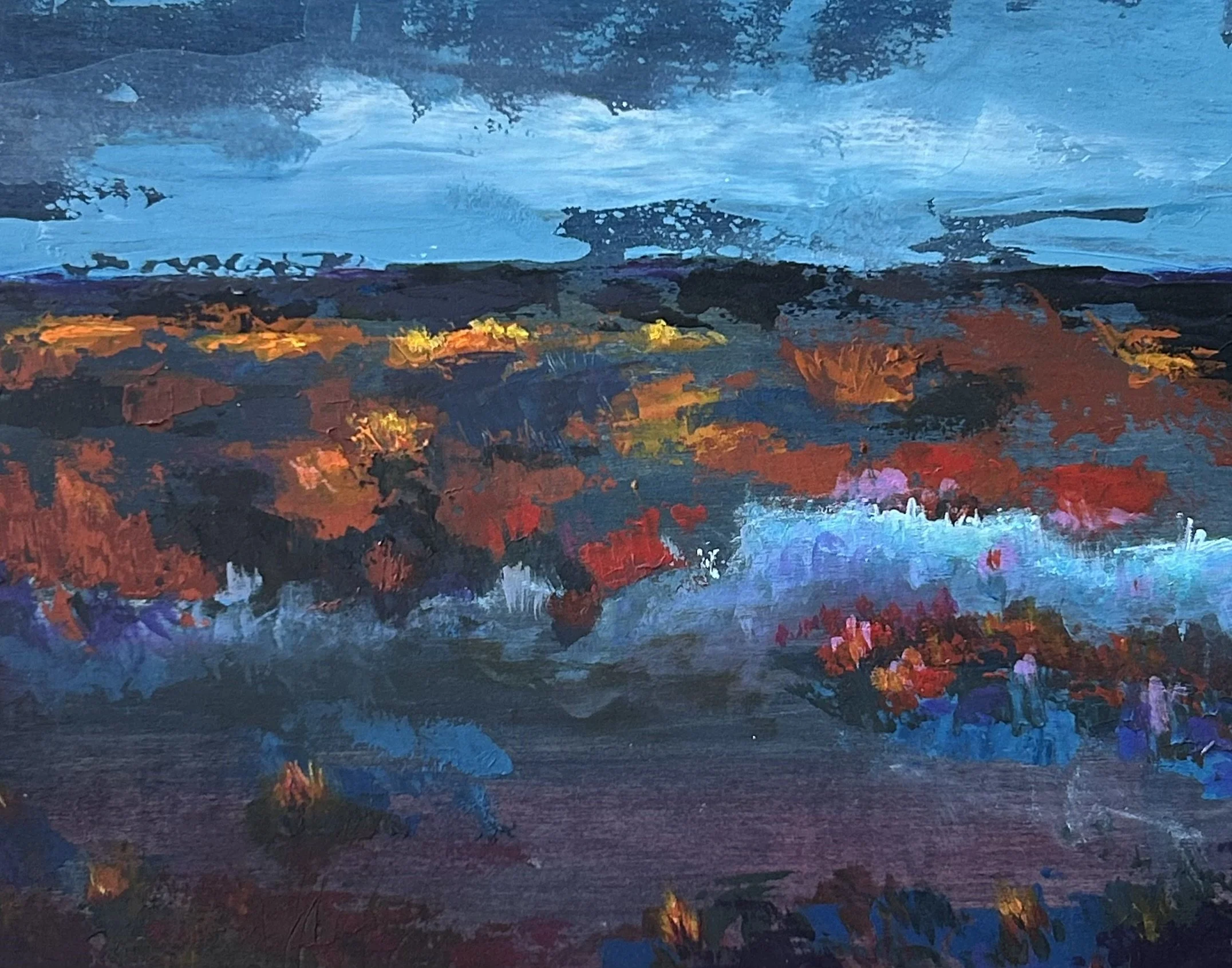 Last Daylight Acrylic on cradleboard 8x10
