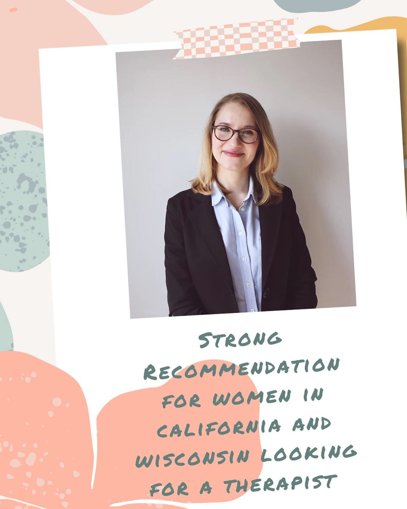 ✔️trauma-informed
✔️genuine &amp; kind
✔️non-judgmental 
✔️highly skilled

What an important time to support women&rsquo;s mental health. Anna Hoffman PhD is a terrific therapist, specializing in just that. She&rsquo;s licensed in both California and