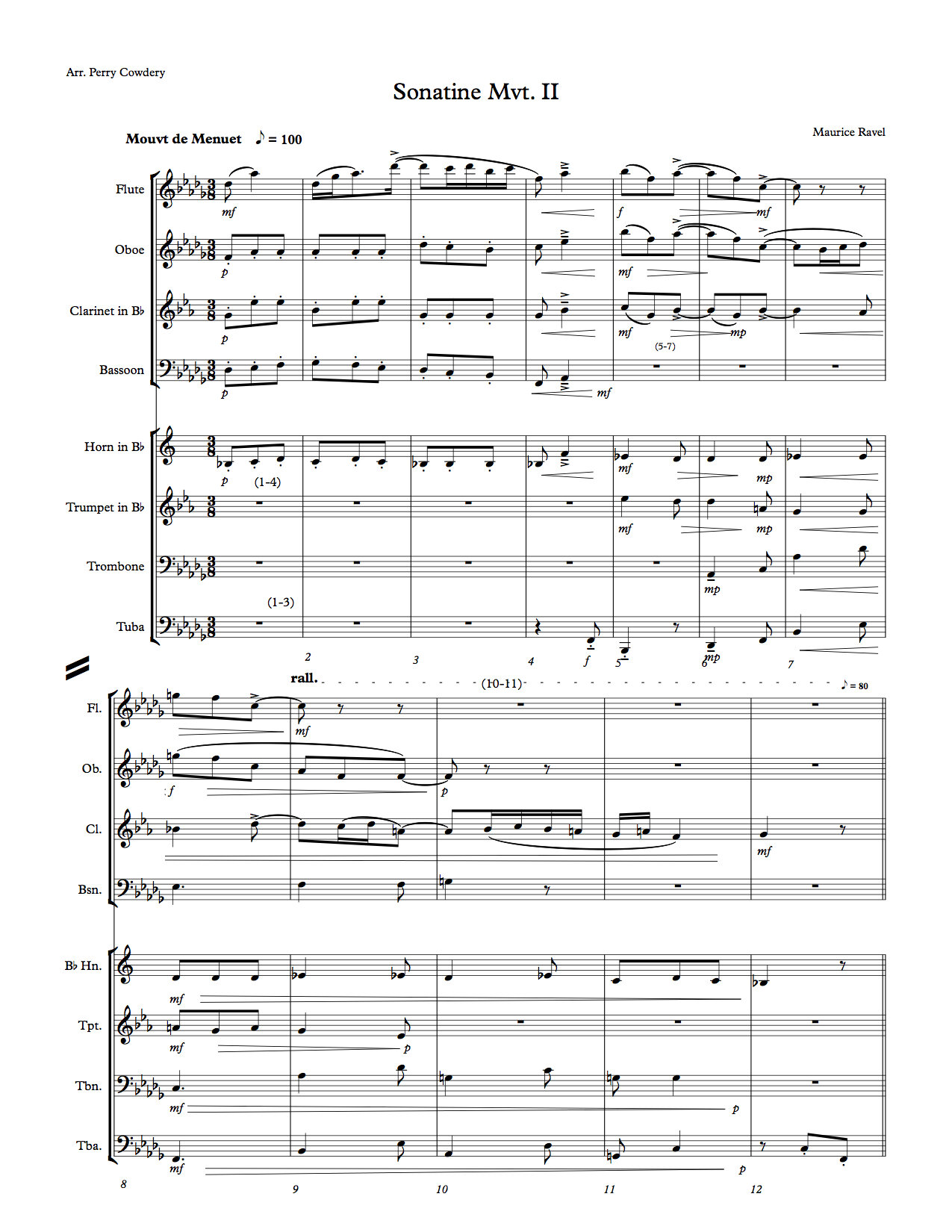 Sonatine Mv.II - Ravel (For Horn Ensemble)