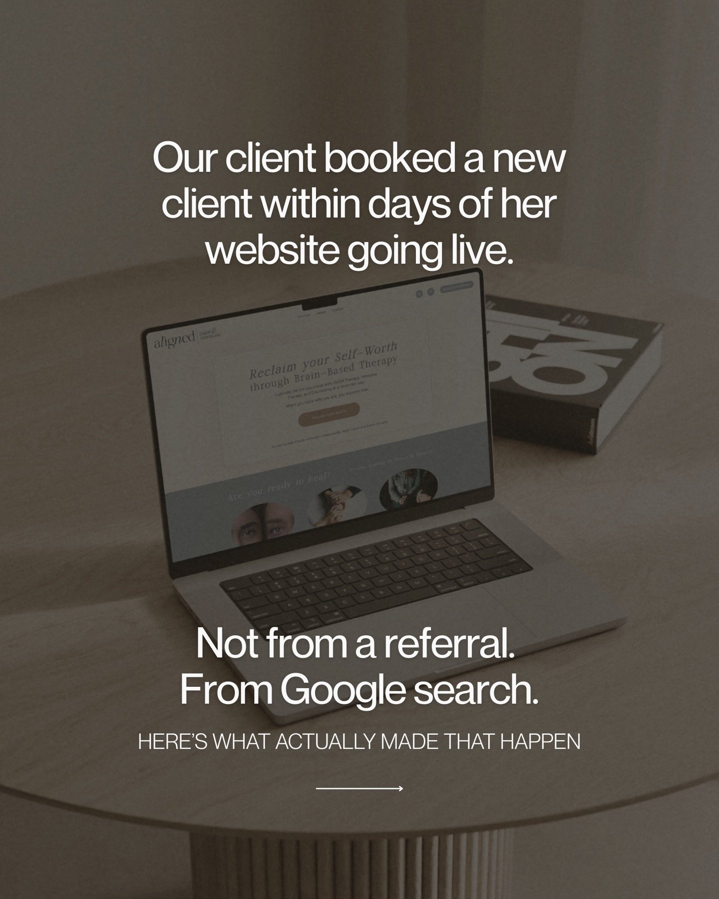 My client booked a new client within days of her website going live. From Google.

I walked through exactly what made that happen in the slides above, but here&rsquo;s what I really want you to hear:

Your website isn&rsquo;t just a digital business 