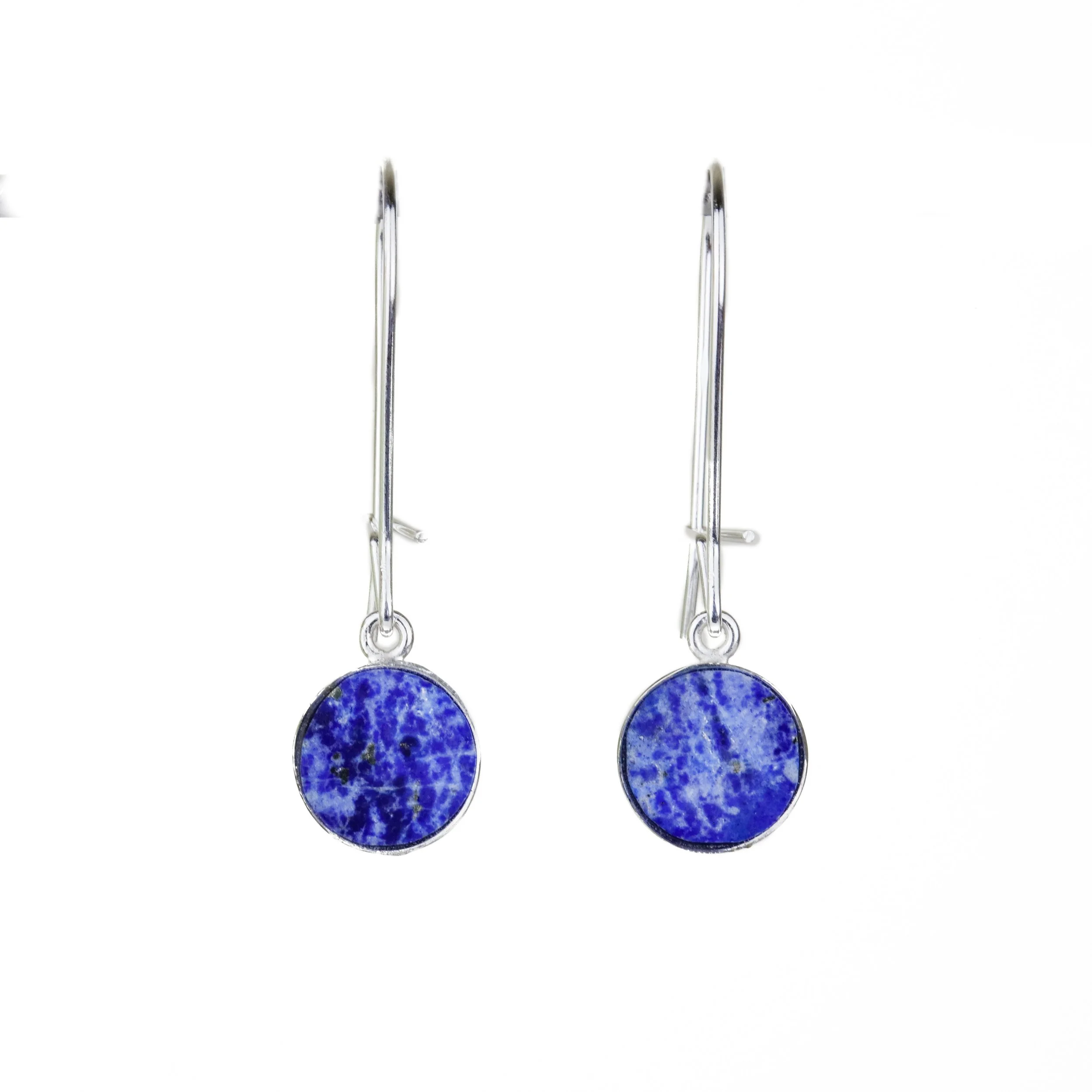 Small Lightweight Inlay Drop Earrings - Lapis Lazuli