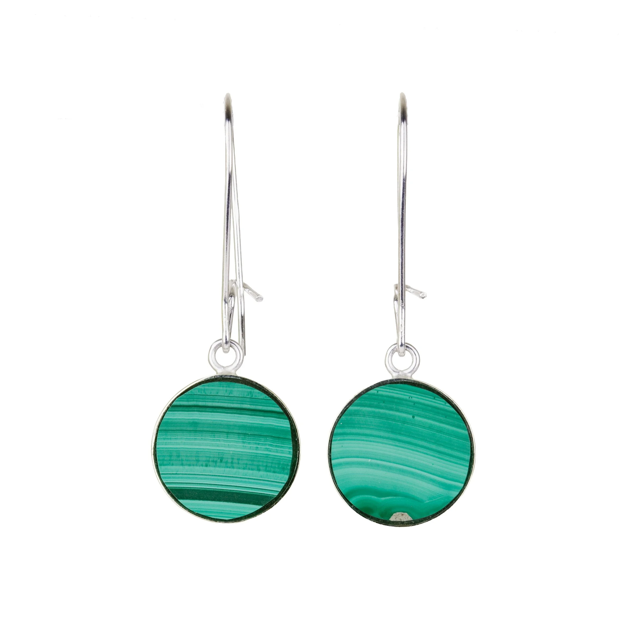 Lightweight Inlay Drop Earrings - Malachite