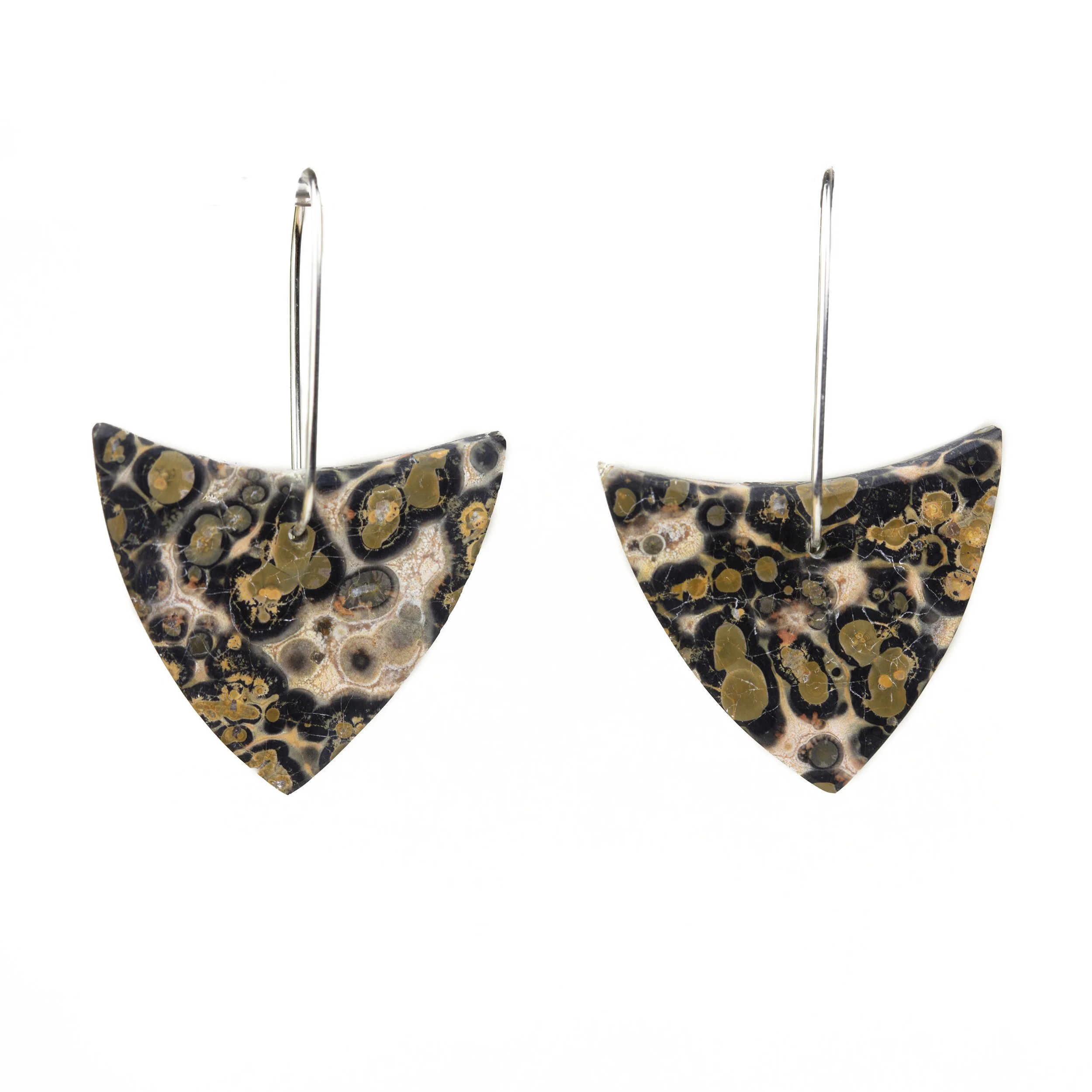 Leopardskin Jasper Batwing Drop Earrings