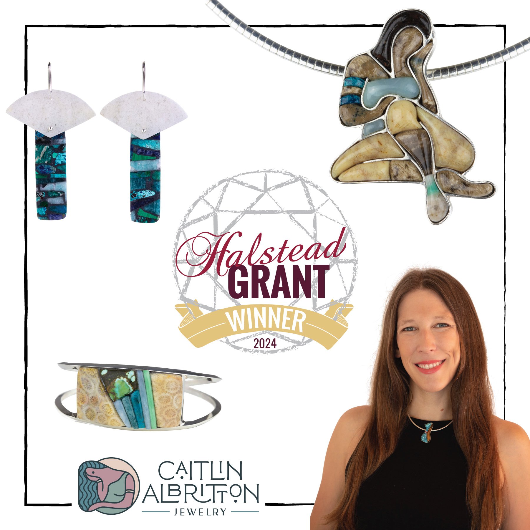 2024 Halstead Jewelry Grant winner Caitlin Albritton for inlay jewelry