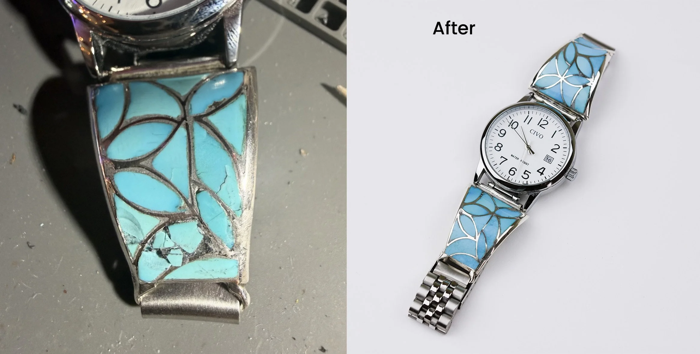 Turquoise Inlaid Watch Repair