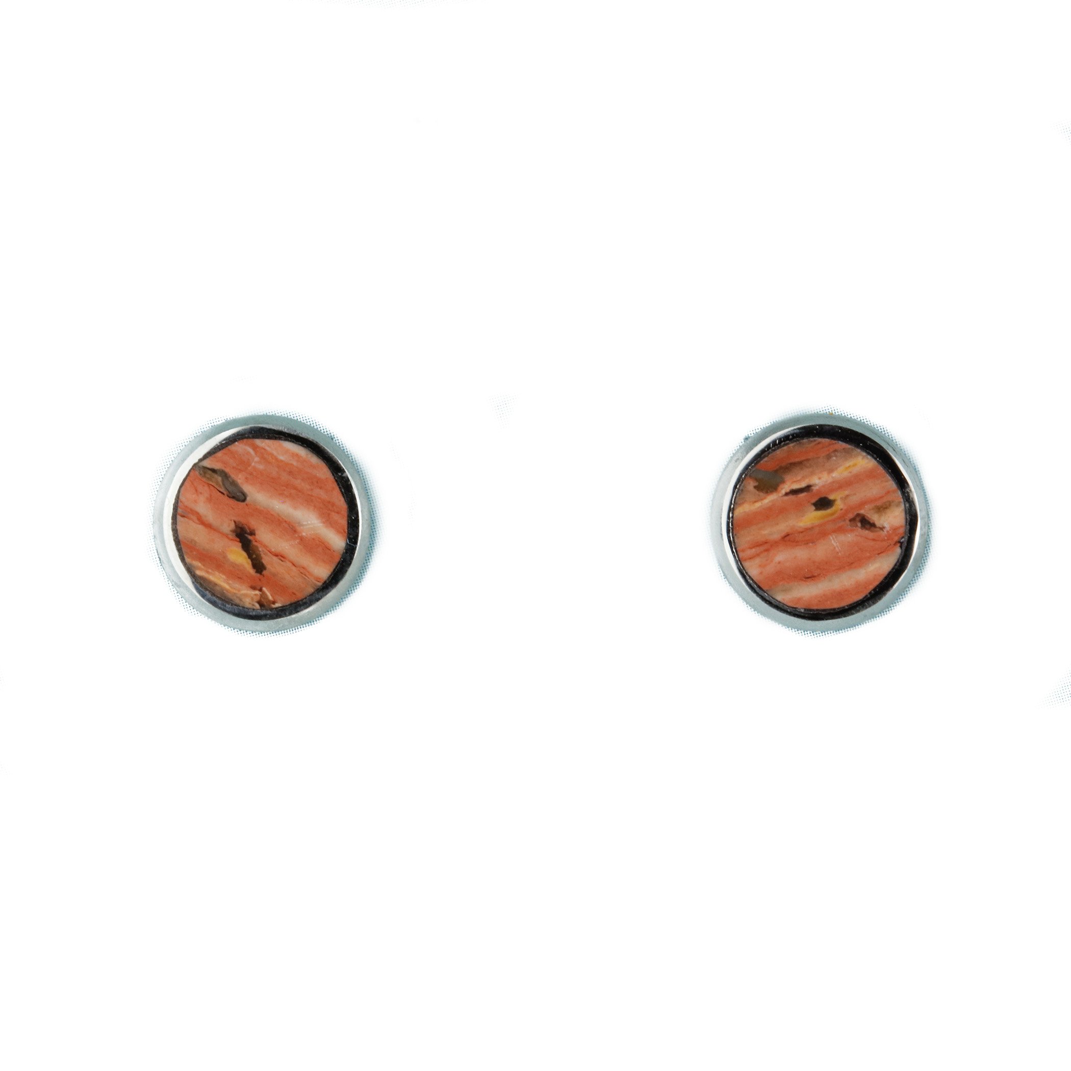 Howardite Jasper Inlay Stud Earrings