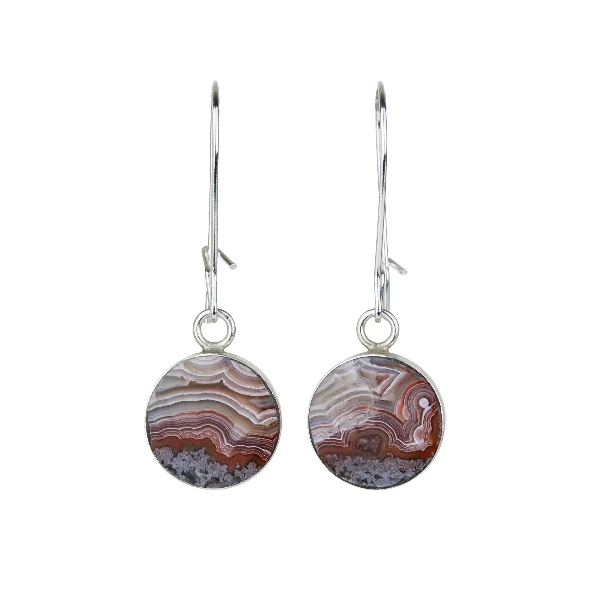 Lightweight Inlay Drop Earrings - Crazy Lace Agate