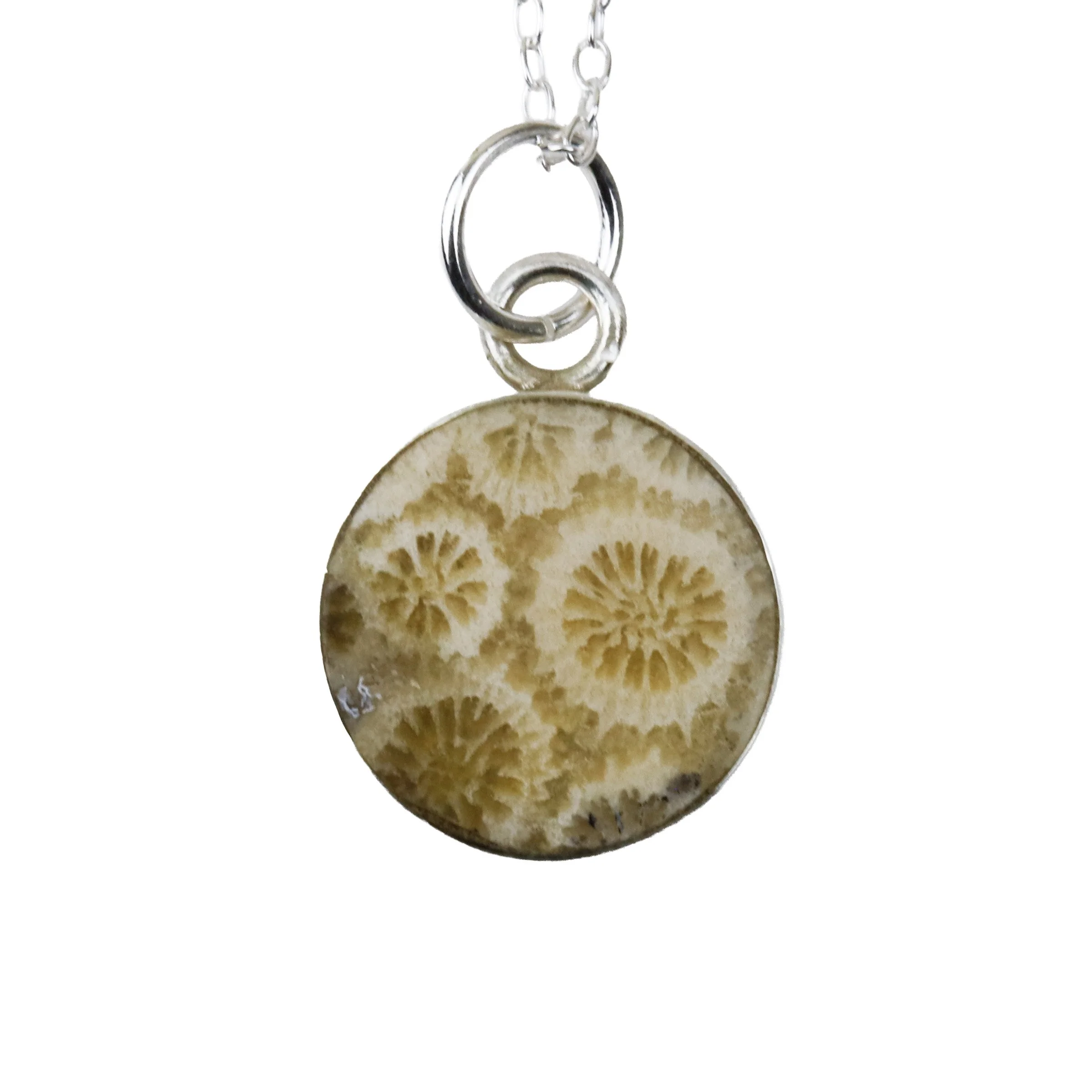 Inlay Pendant - Agatized Coral