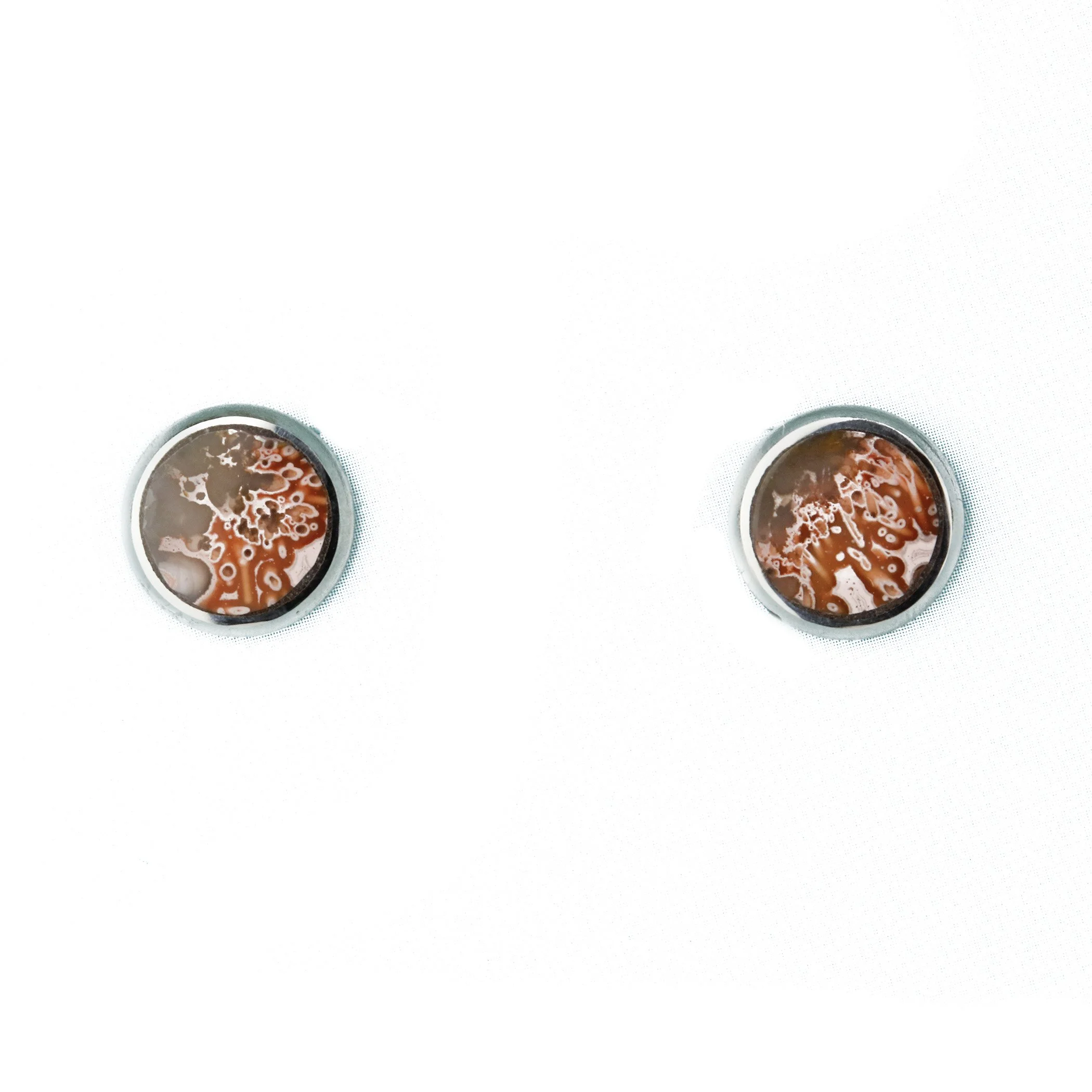 Stick Agate Inlay Stud Earrings