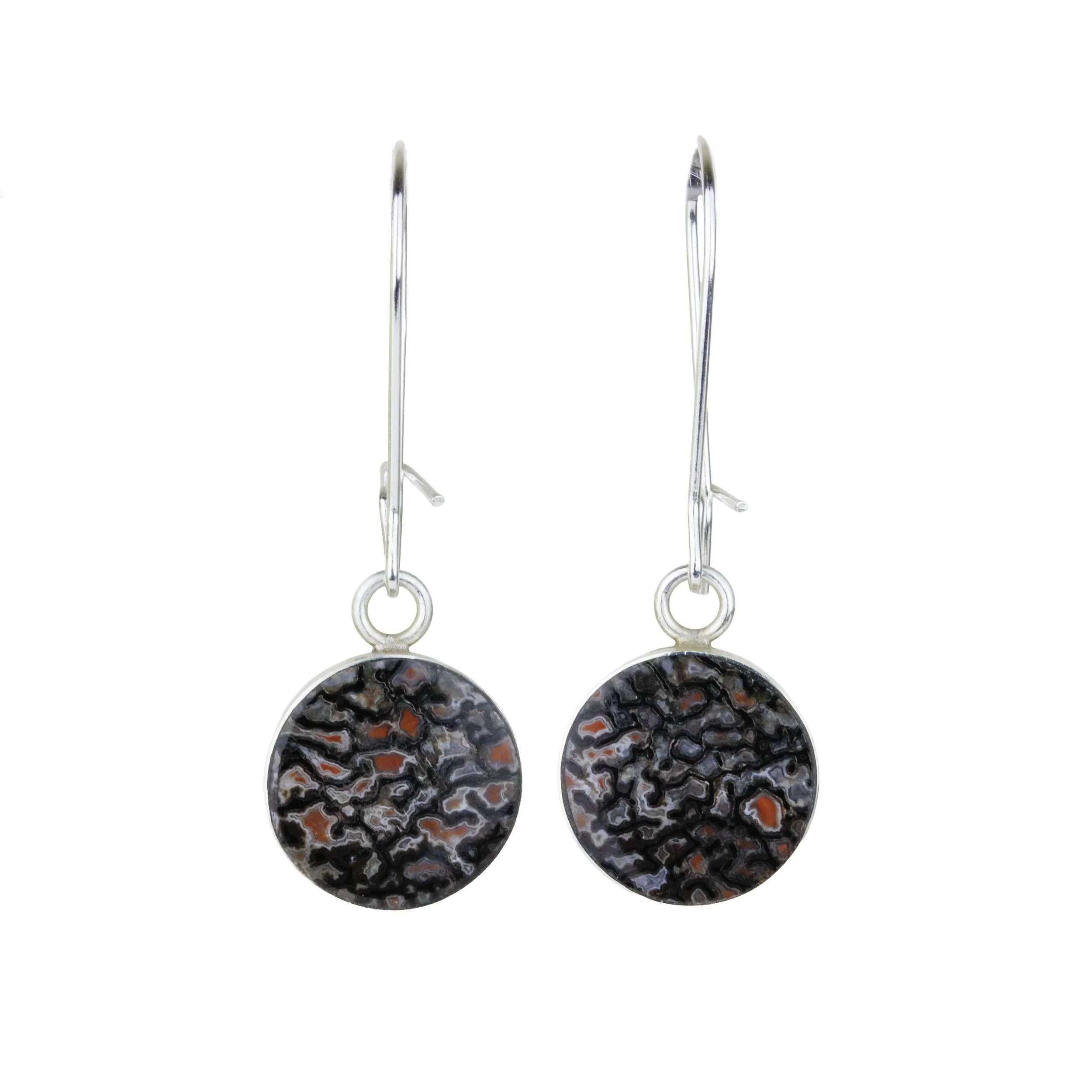 Lightweight Inlay Drop Earrings - Dinosaur Bone