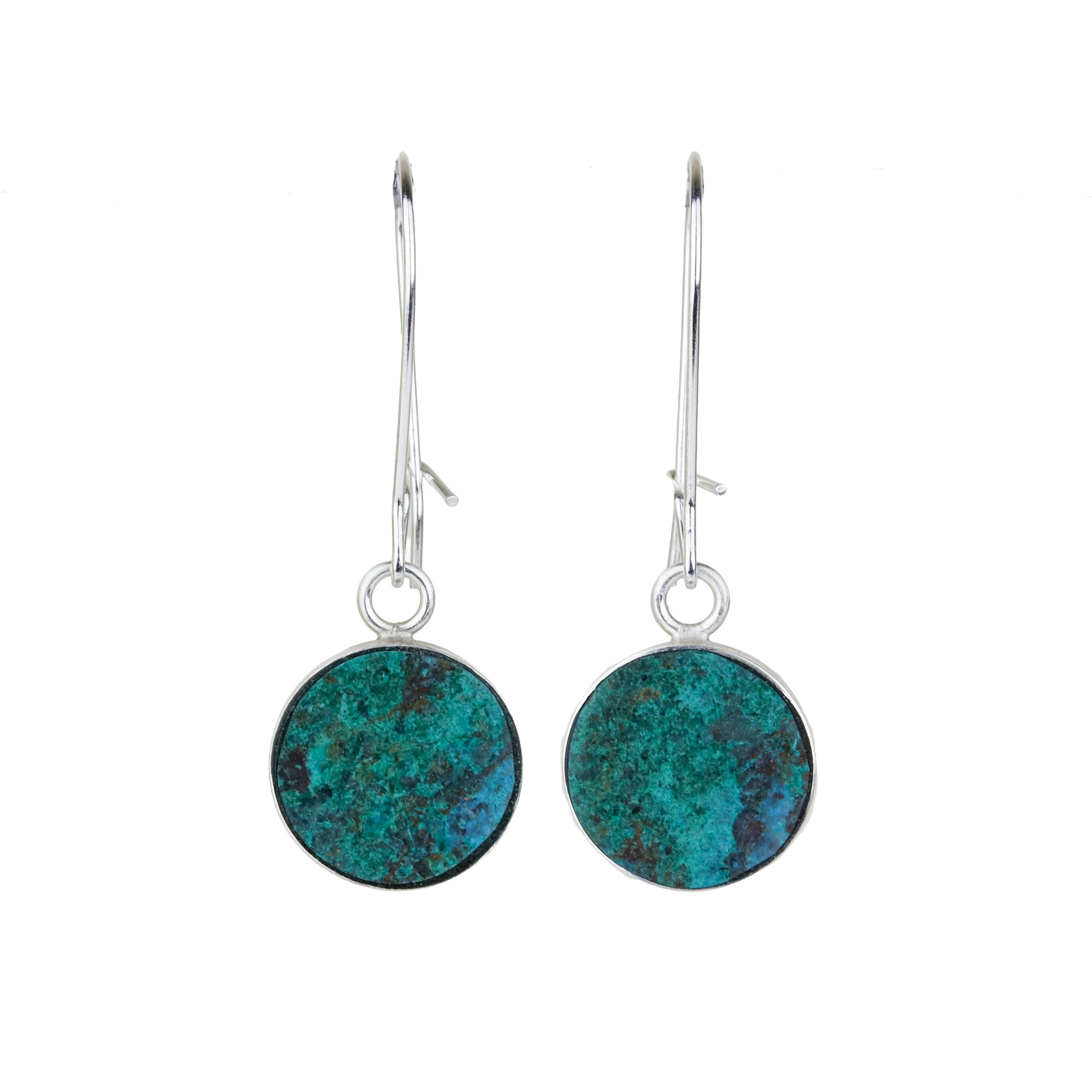 Lightweight Inlay Drop Earrings - Chrysocolla
