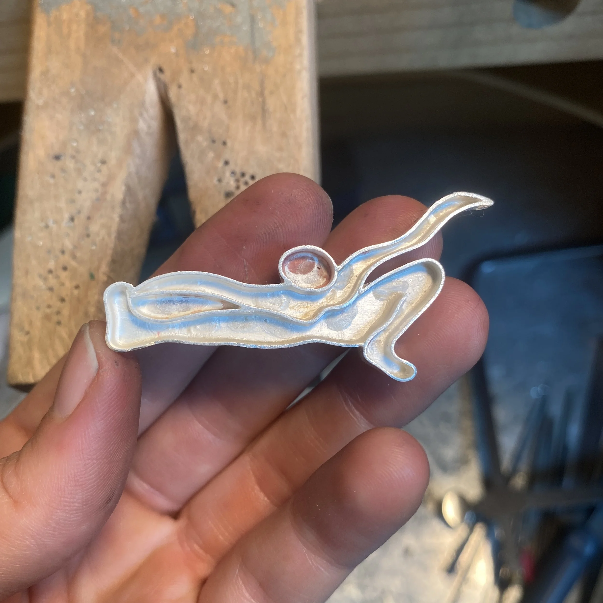 Behind the Scenes Custom Figurative Inlay Pendant — Caitlin Albritton