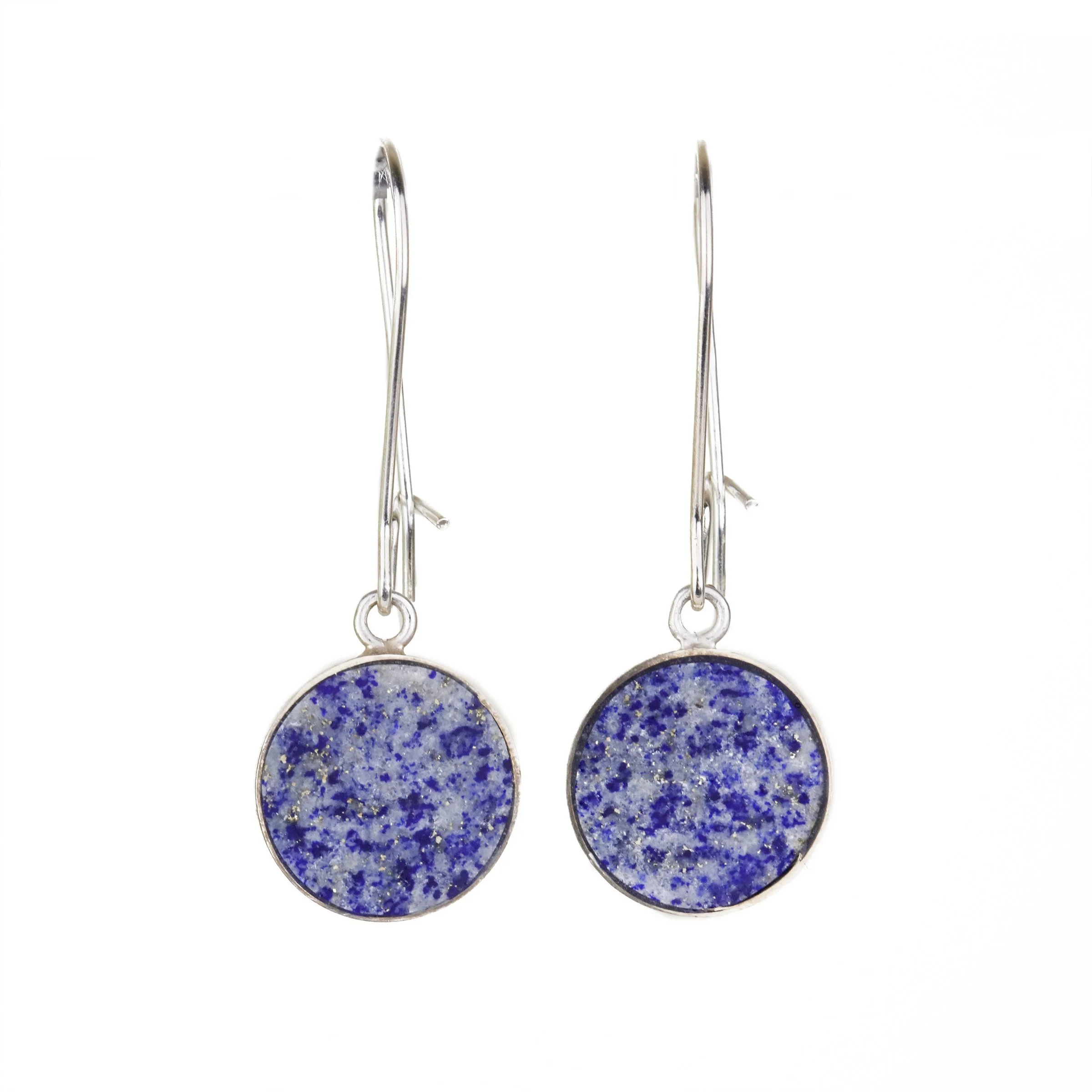 Lightweight Inlay Drop Earrings - Speckled Lapis Lazuli