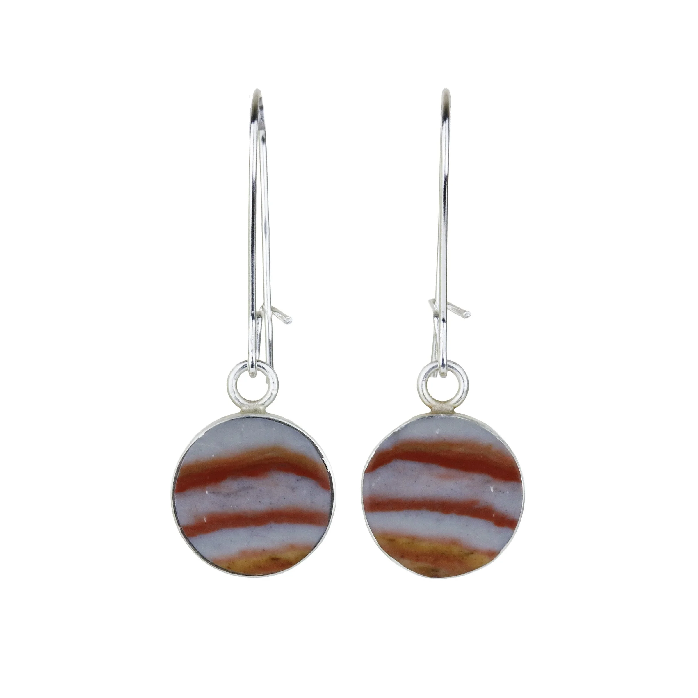 Lightweight Inlay Drop Earrings - Banded Jasper