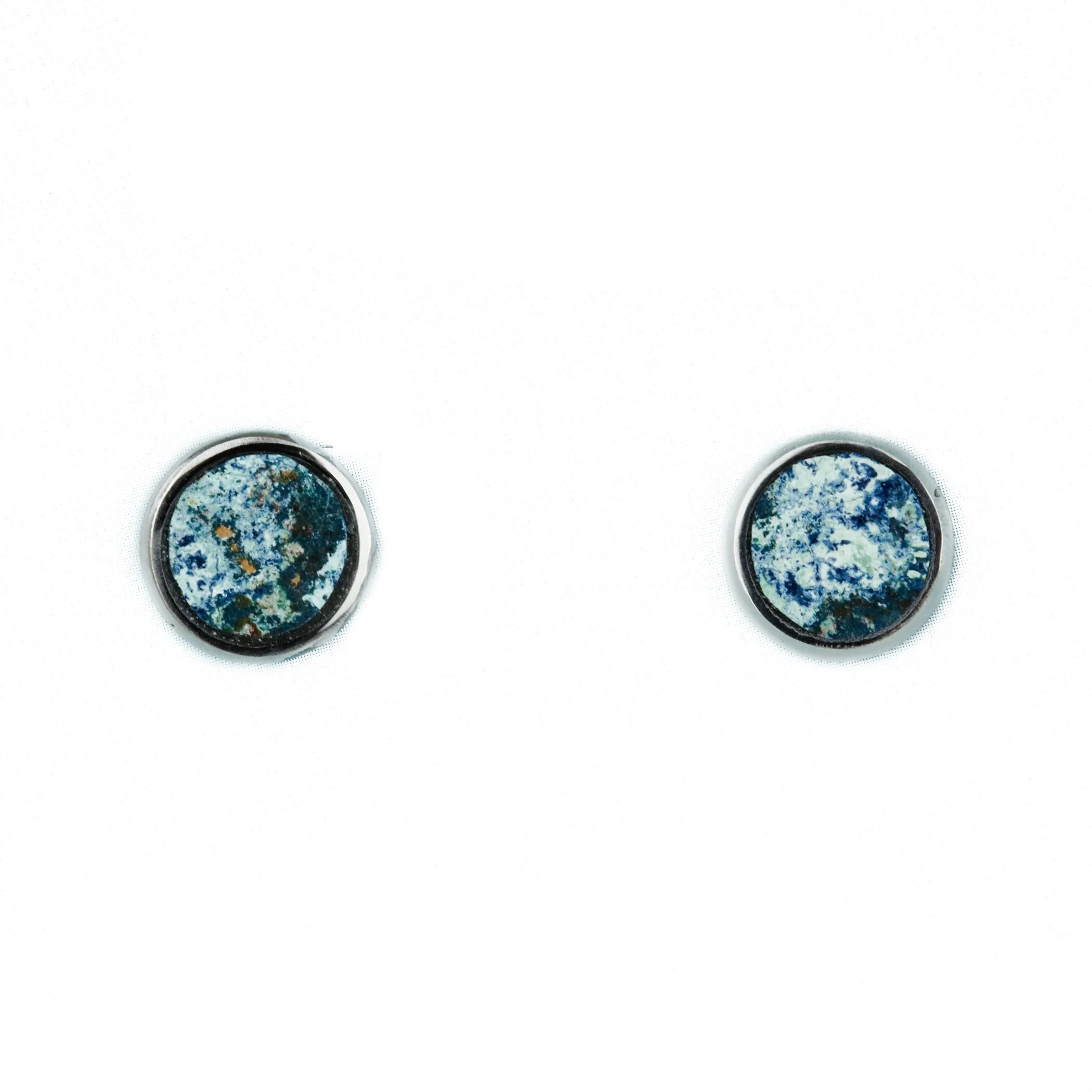 Shattuckite Inlay Stud Earrings