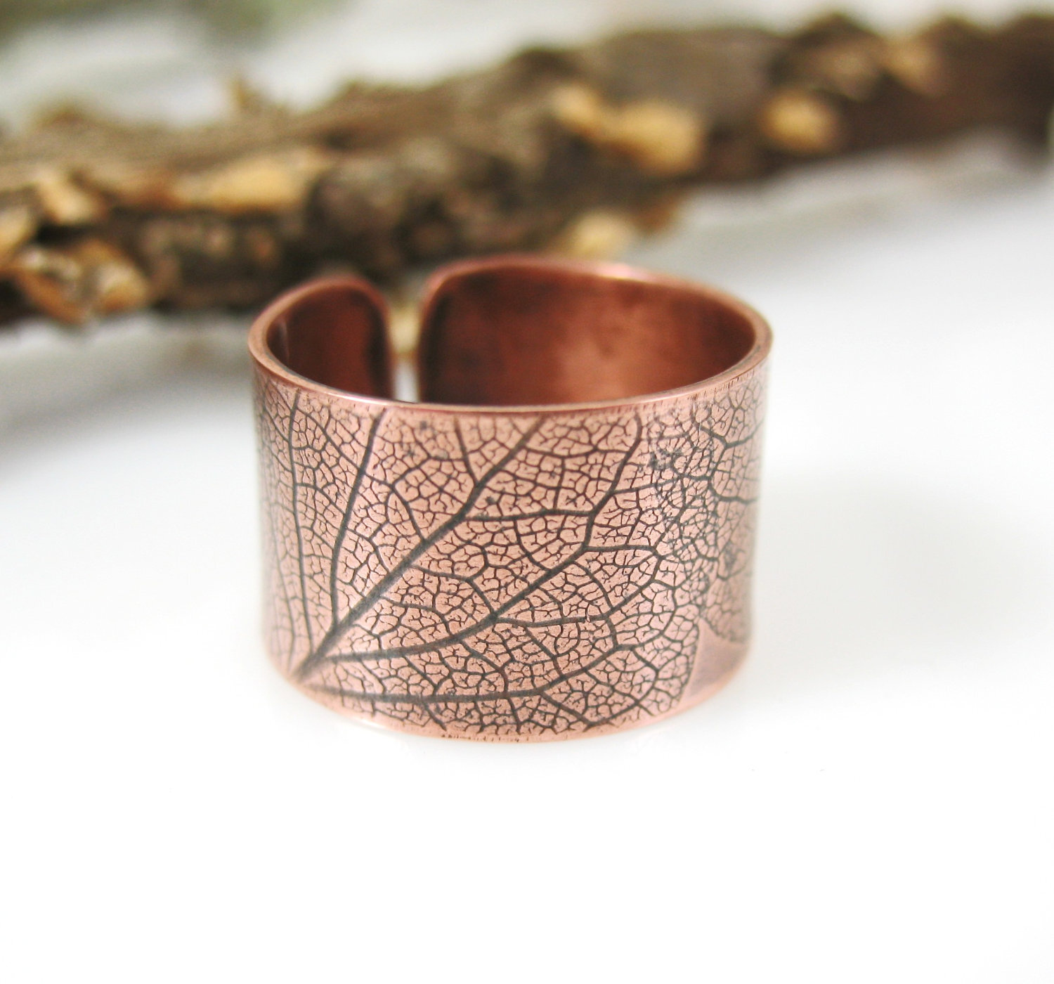 Hammered Recycled Copper Ring - Hand-Crafted Copper Jewelry