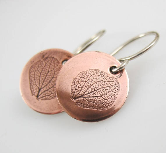 copper circle earrings