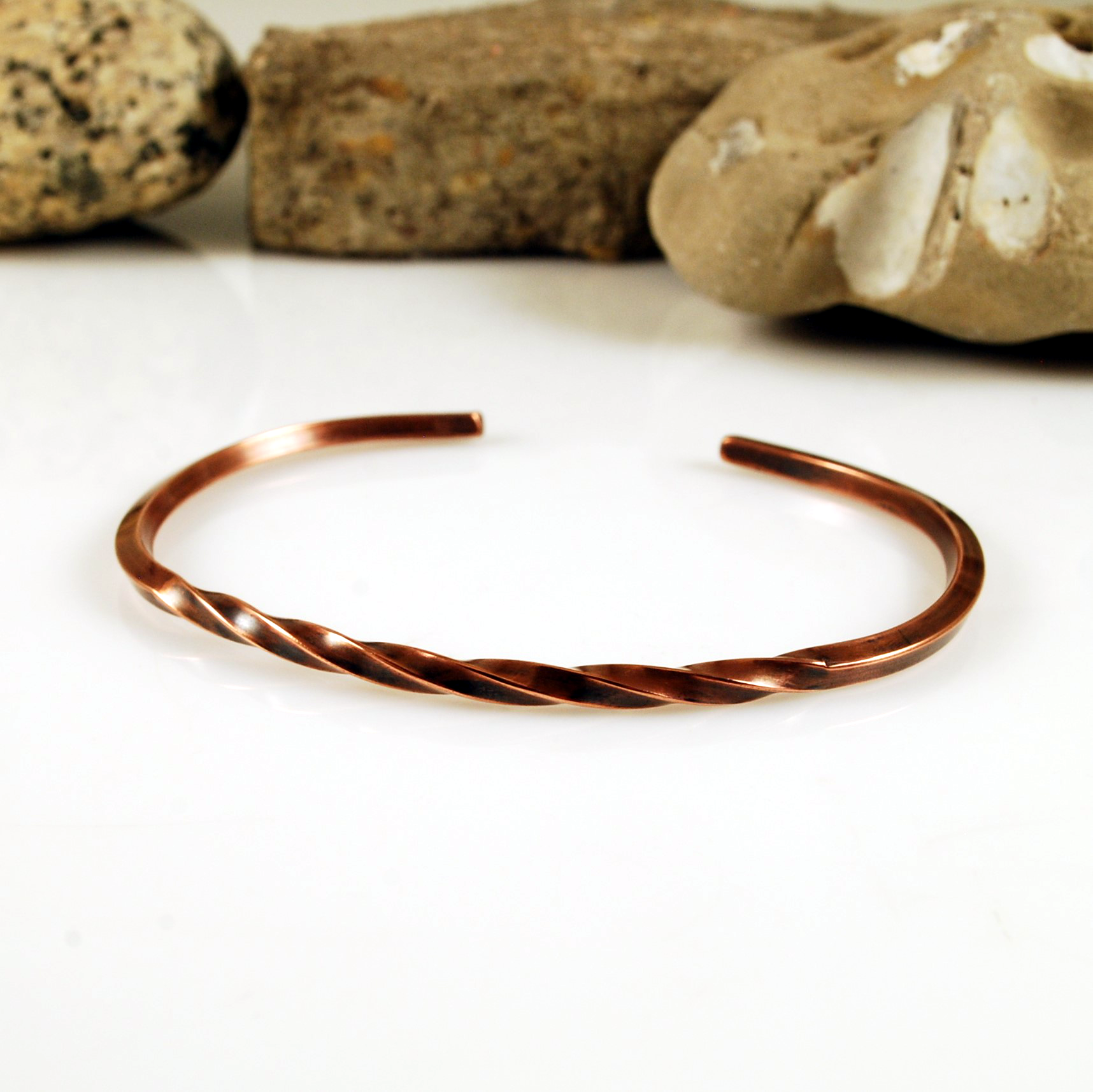 Pure Copper Bangle with 18 Sterling Silver Rivets – The Hammering Man