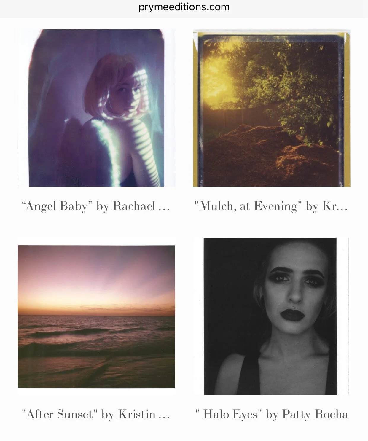 OCT 2017 - PRYME Editions Instant Film Publication, Online Collective, "Conversation with Light"