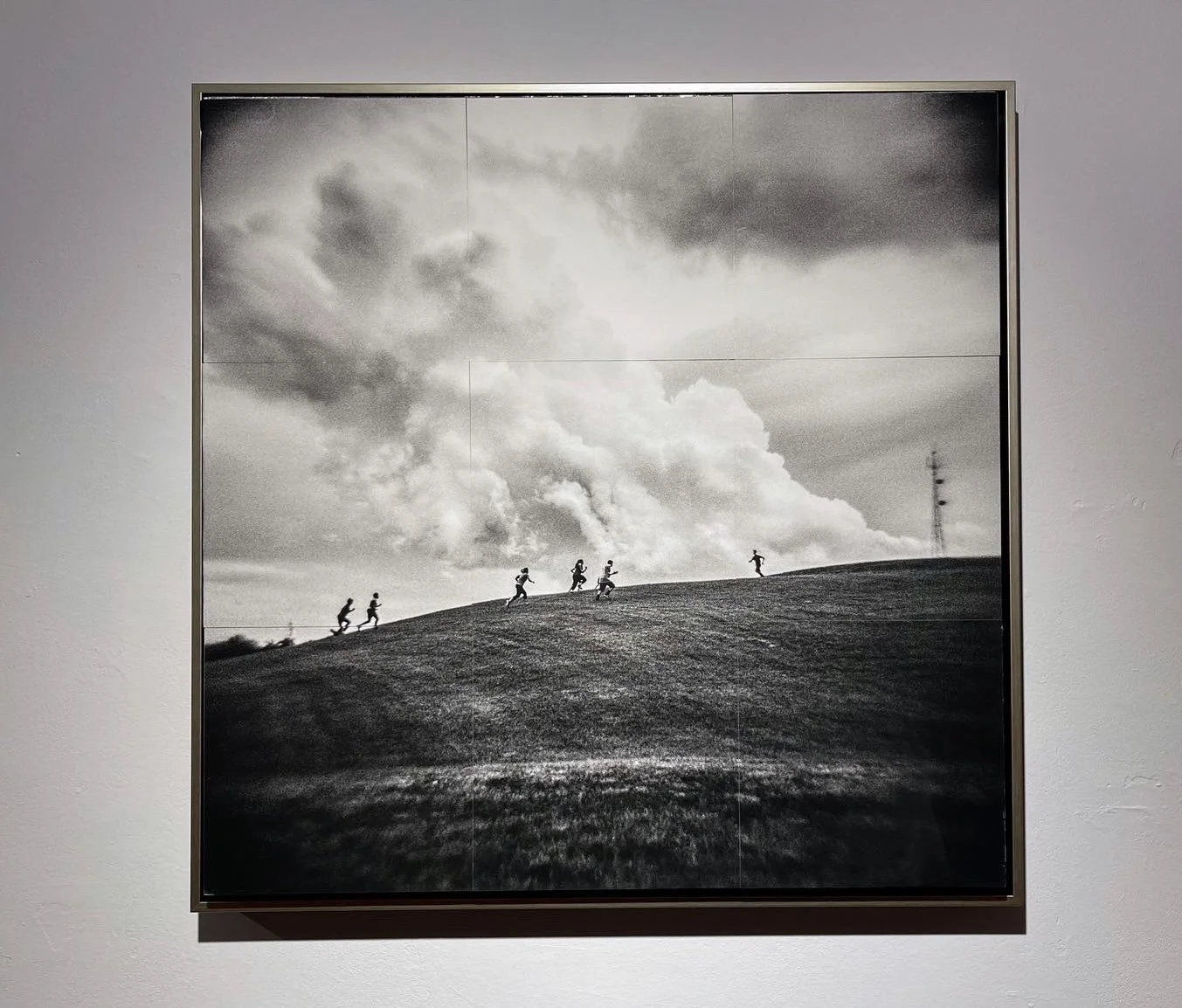 FEB 2022 - Run 30X30 Platinum Palladium Print mounted on wooden panel with silver leaf, "Sehnsucht" Exhibition, Barcelona, SP