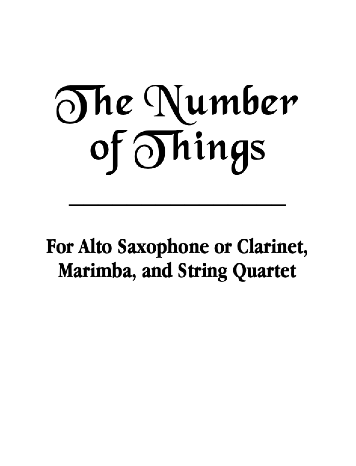 The Number of Things - chamber version