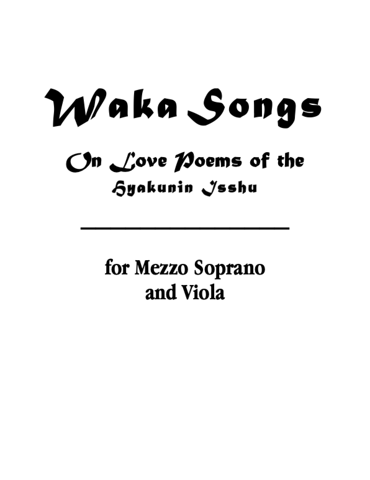 Waka Songs