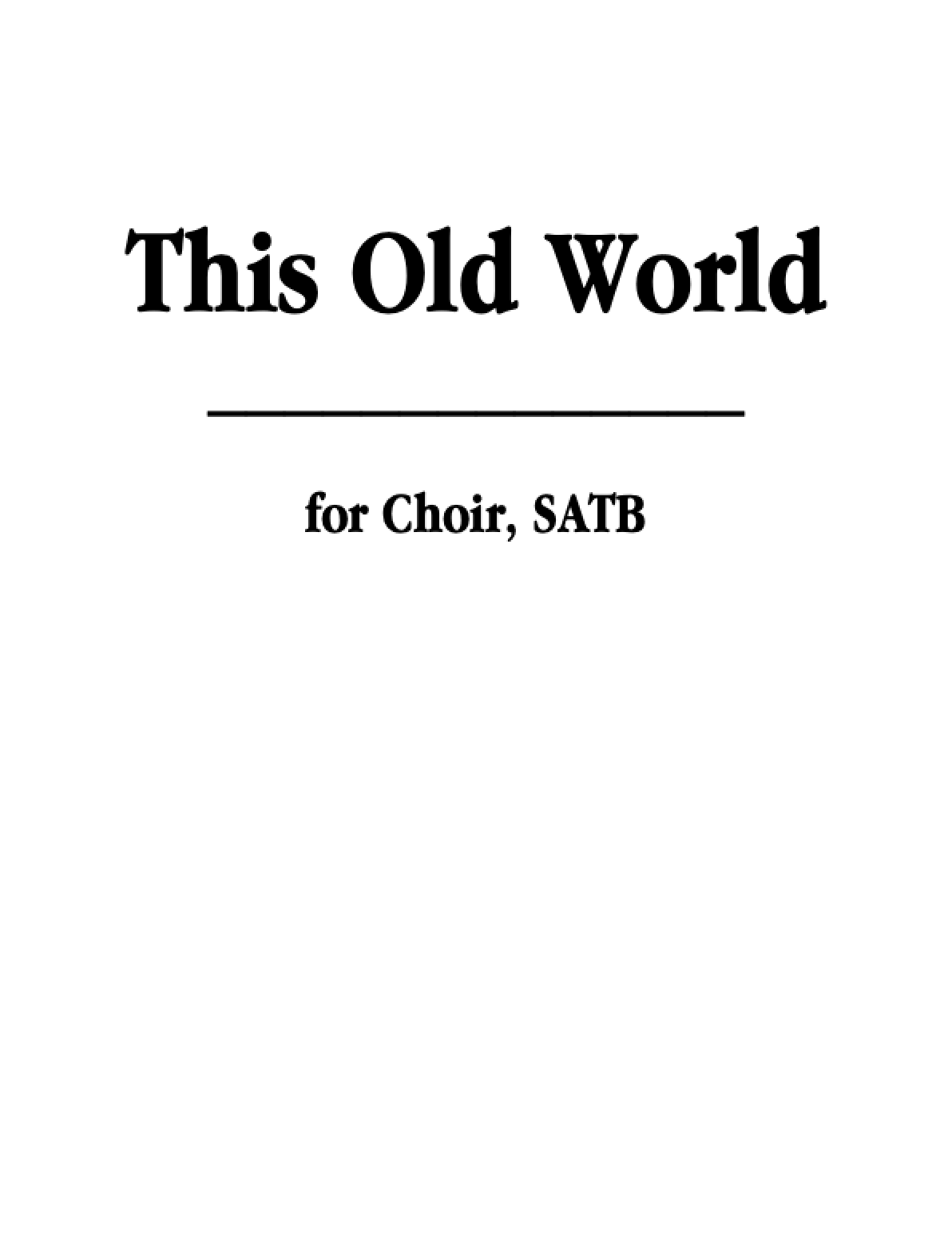 This Old World