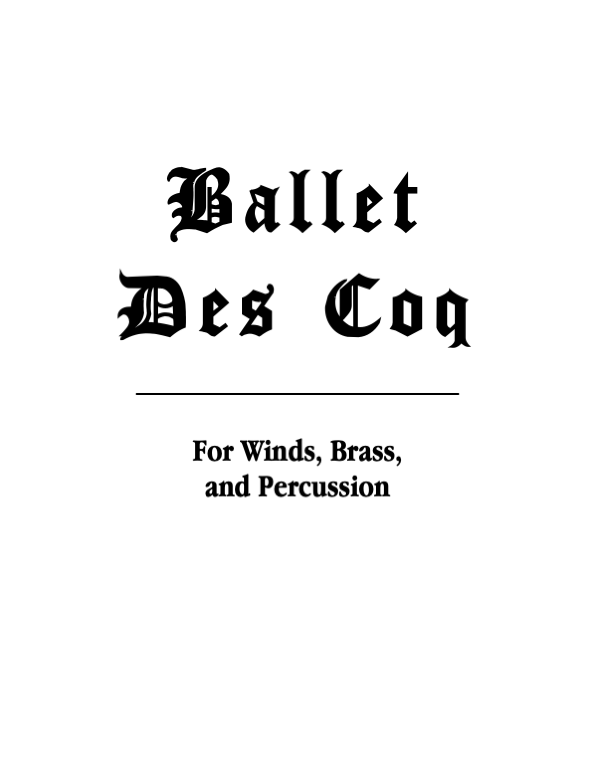 Ballet des Coq