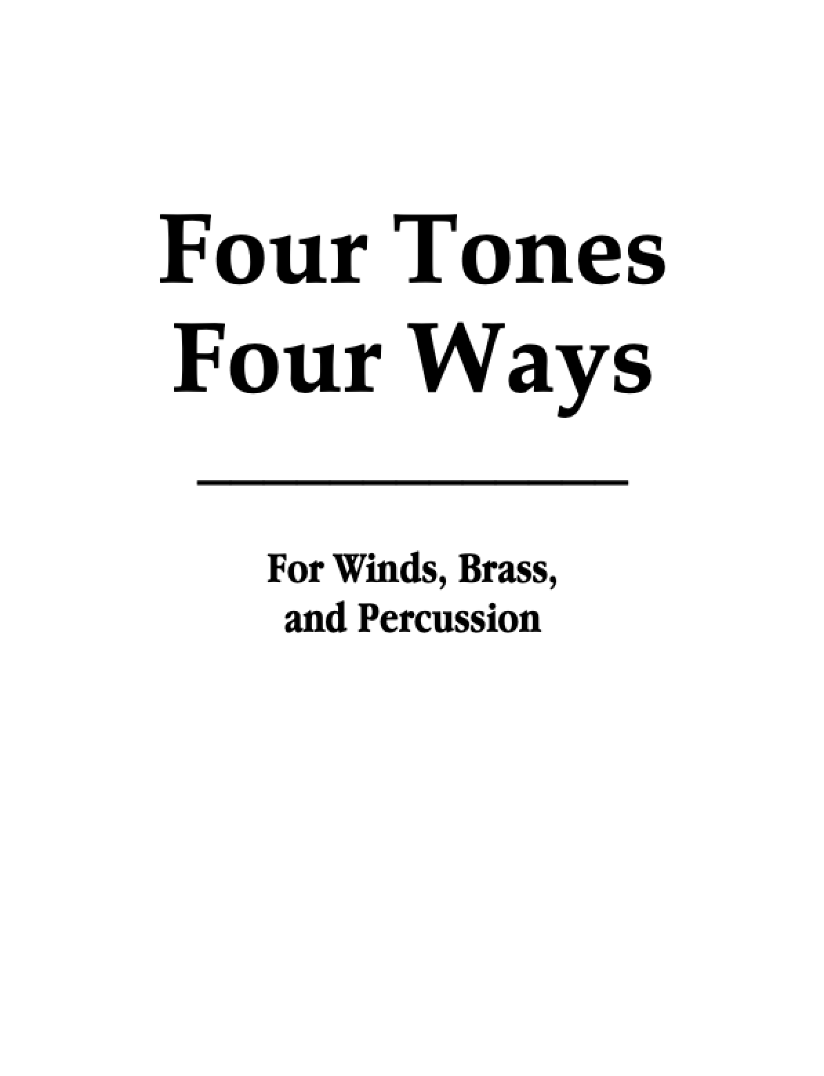 Four Tones Four Ways