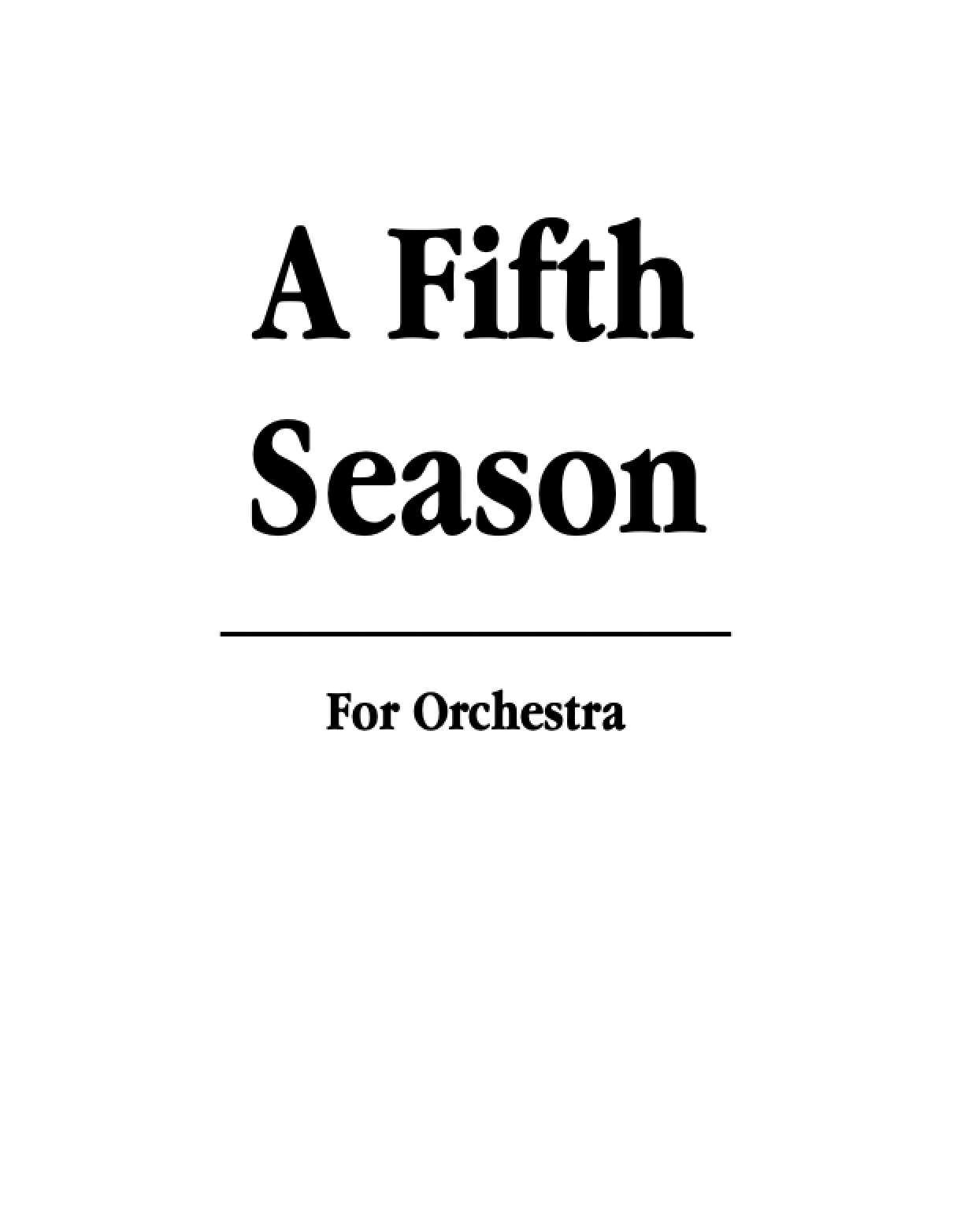 A Fifth Season