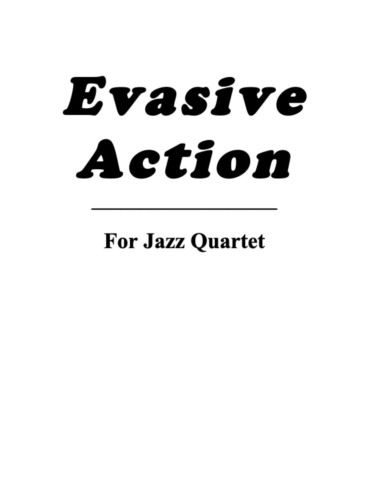 Evasive Action - for Jazz Combo