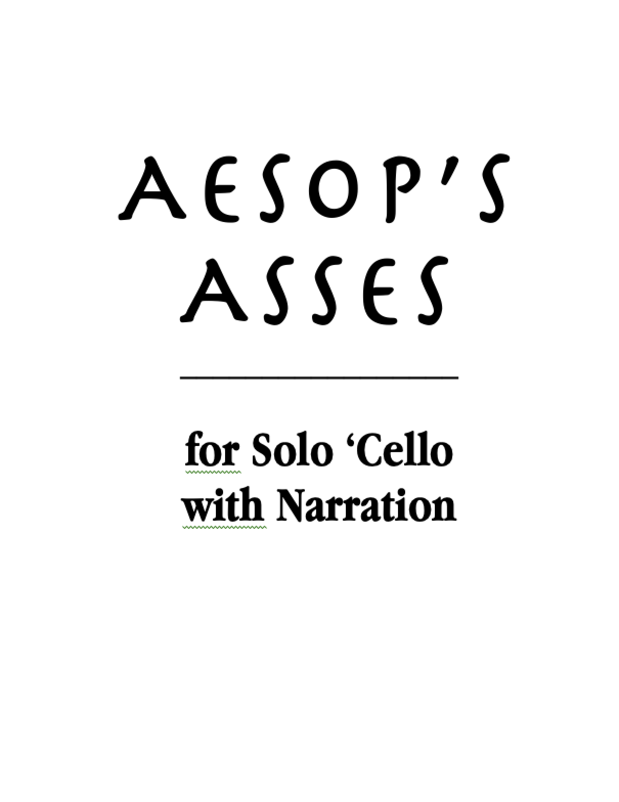 Aesop's Asses