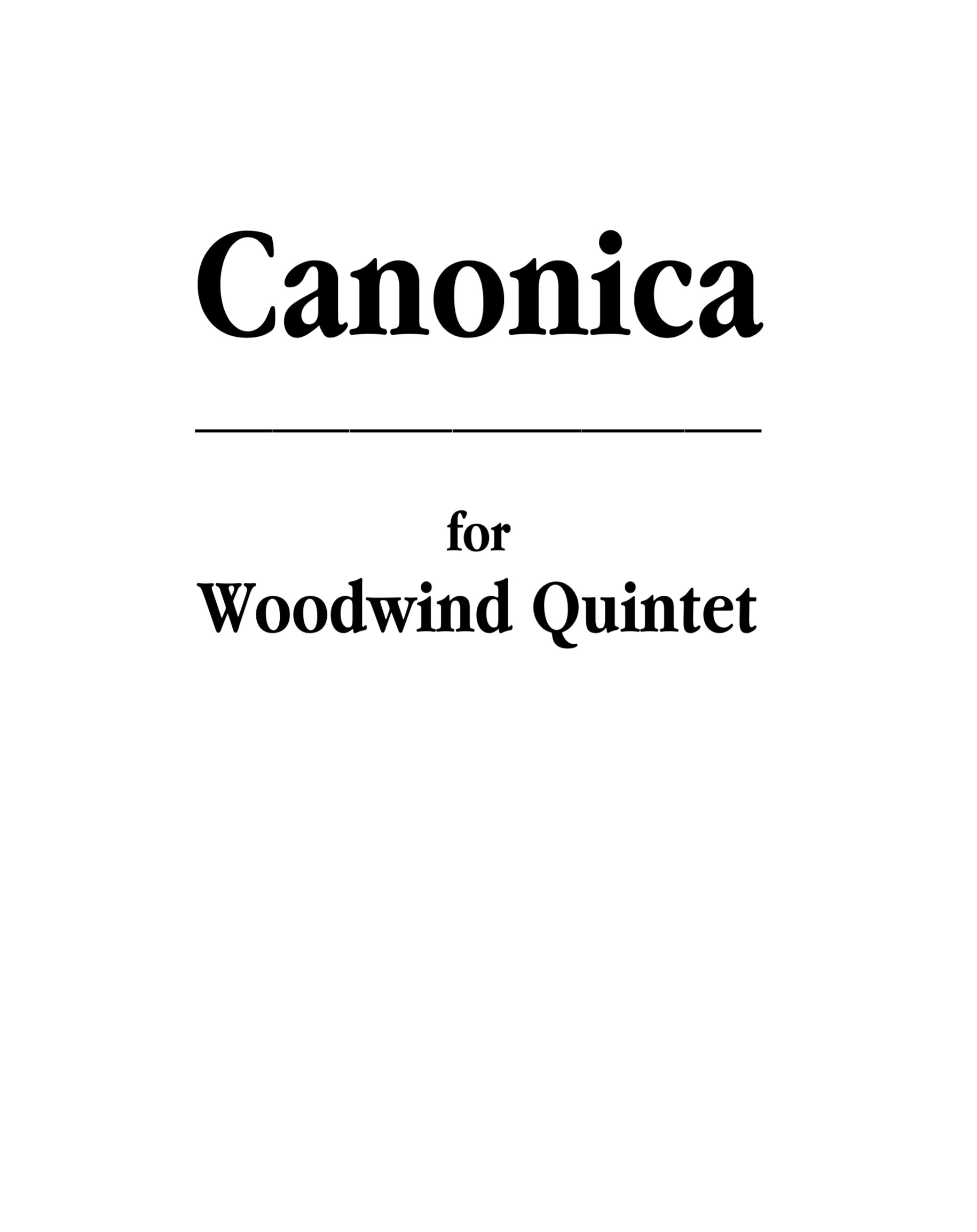 Canonica, for Woodwind Quintet