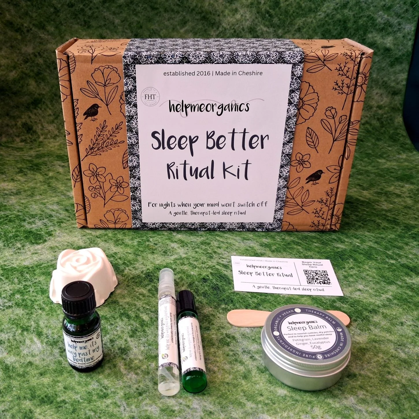 Sleep Better Ritual Kit with products by Helpmeorganics