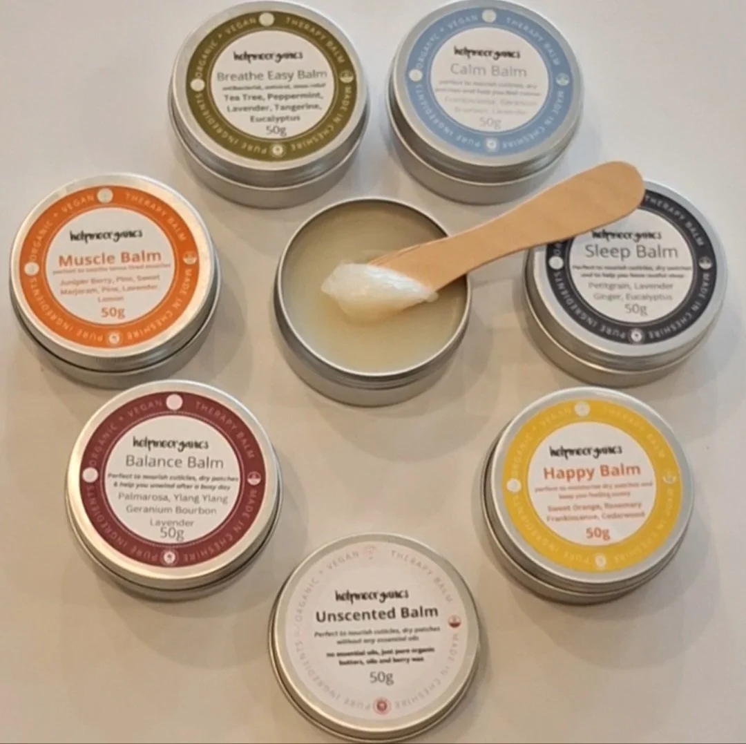 Balms | six signature scents plus one fragrance free | Helpmeorganics