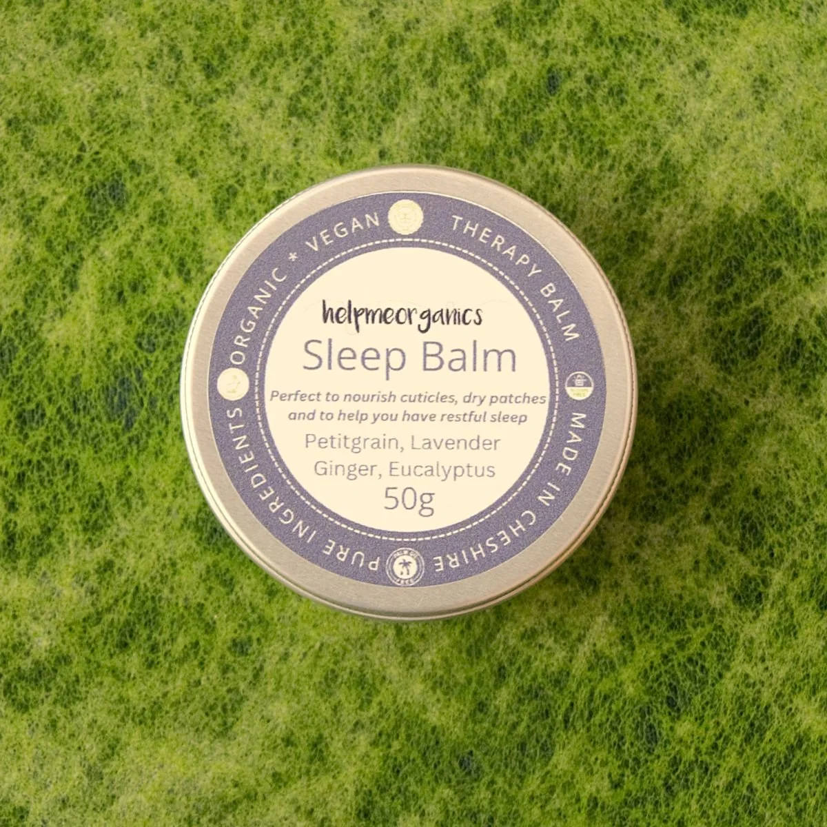 Organic sleep balm in a 50g aluminium tin