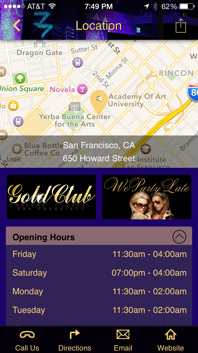 Gold Club SF Mobile App — Sheonna Von Harris