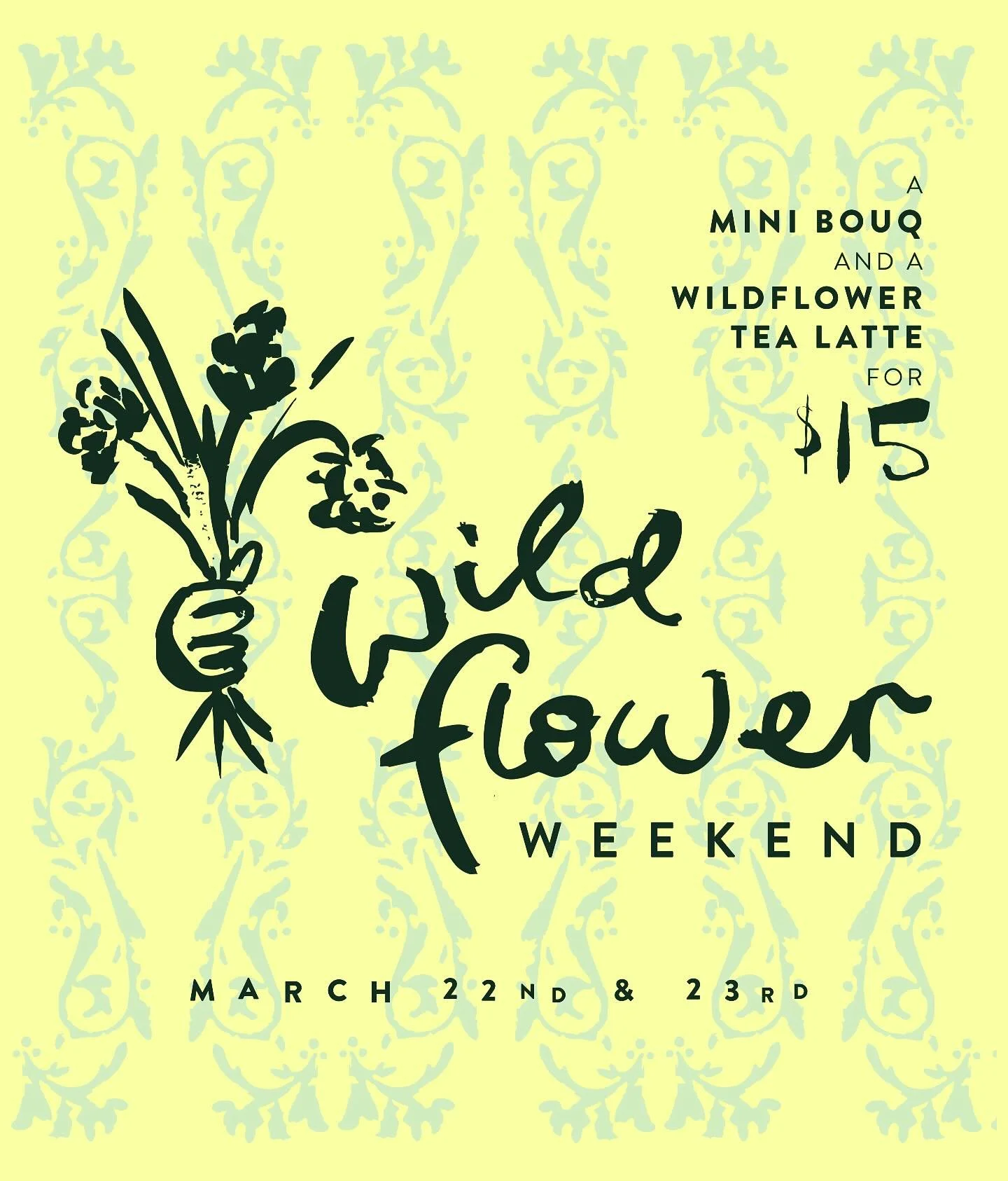 🌸WILDFLOWER RETURNS 3/22 🪻Don&rsquo;t let the wintry mix fool you. We&rsquo;re bringing spring back one way or another this weekend: get a Wildflower Tea Latte* and a mini bouq from the flower bar for $15. 

See you Saturday 🪴💚☕️

#chicagocoffee 