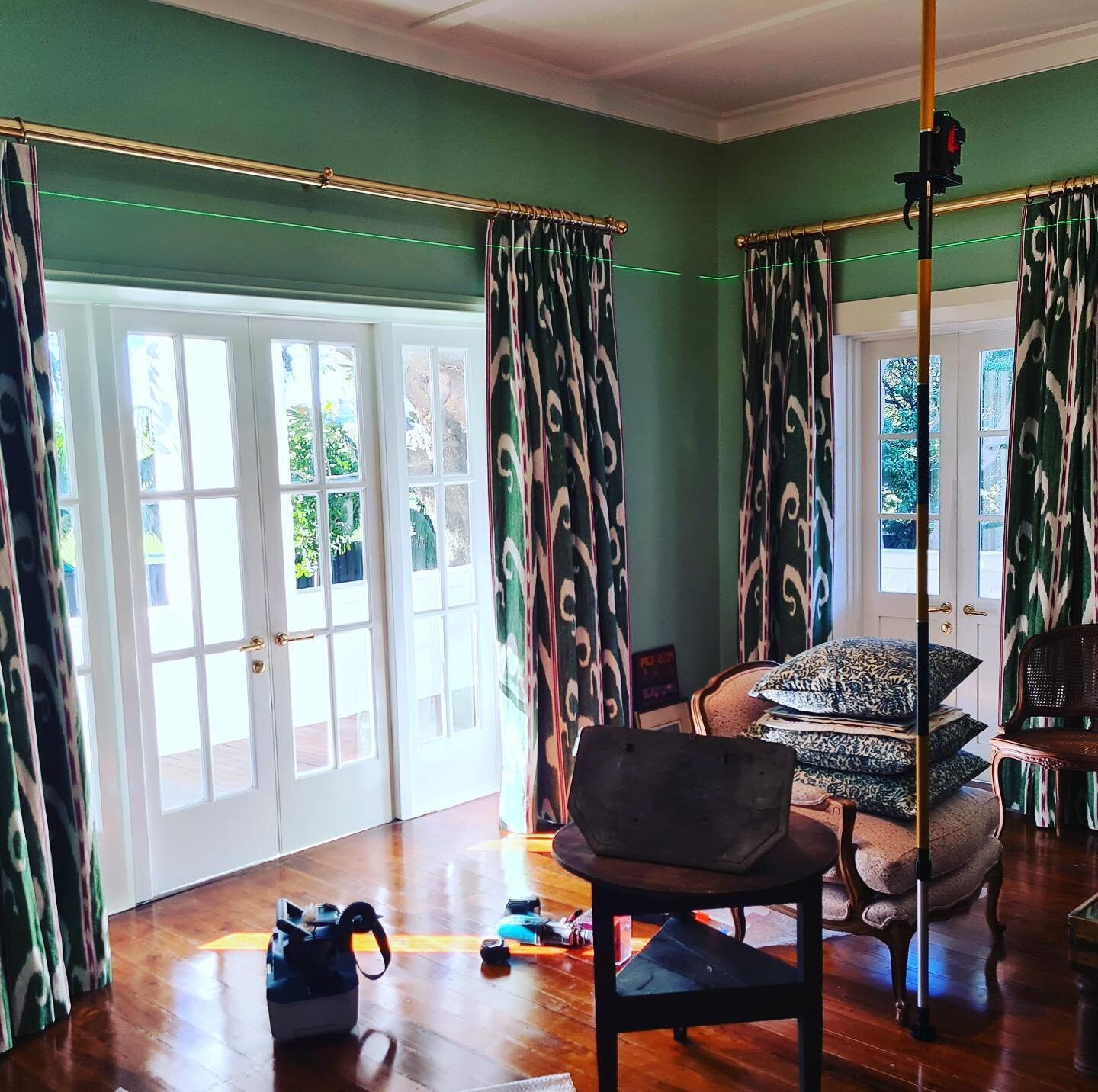The team on-site just checking that all is level and looking smart for the client @annaspirodesign