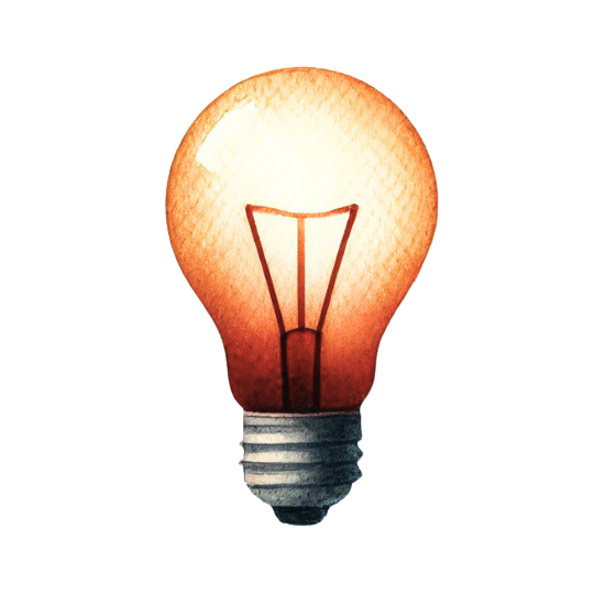 Illustration of a lightbulb, representing creative ways businesses can integrate tree planting, such as for events or milestones.