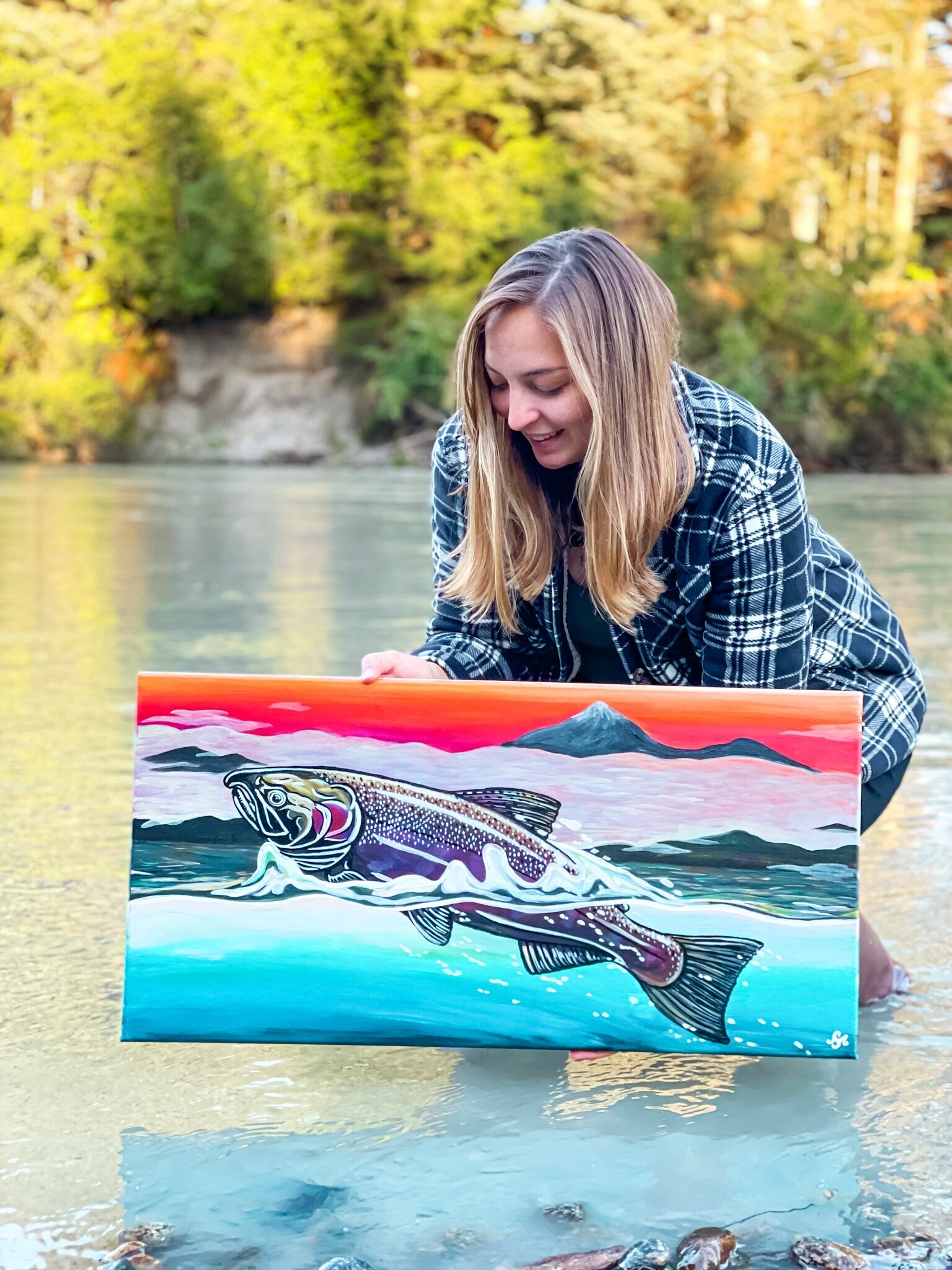 Sunset Spawning Coho Salmon