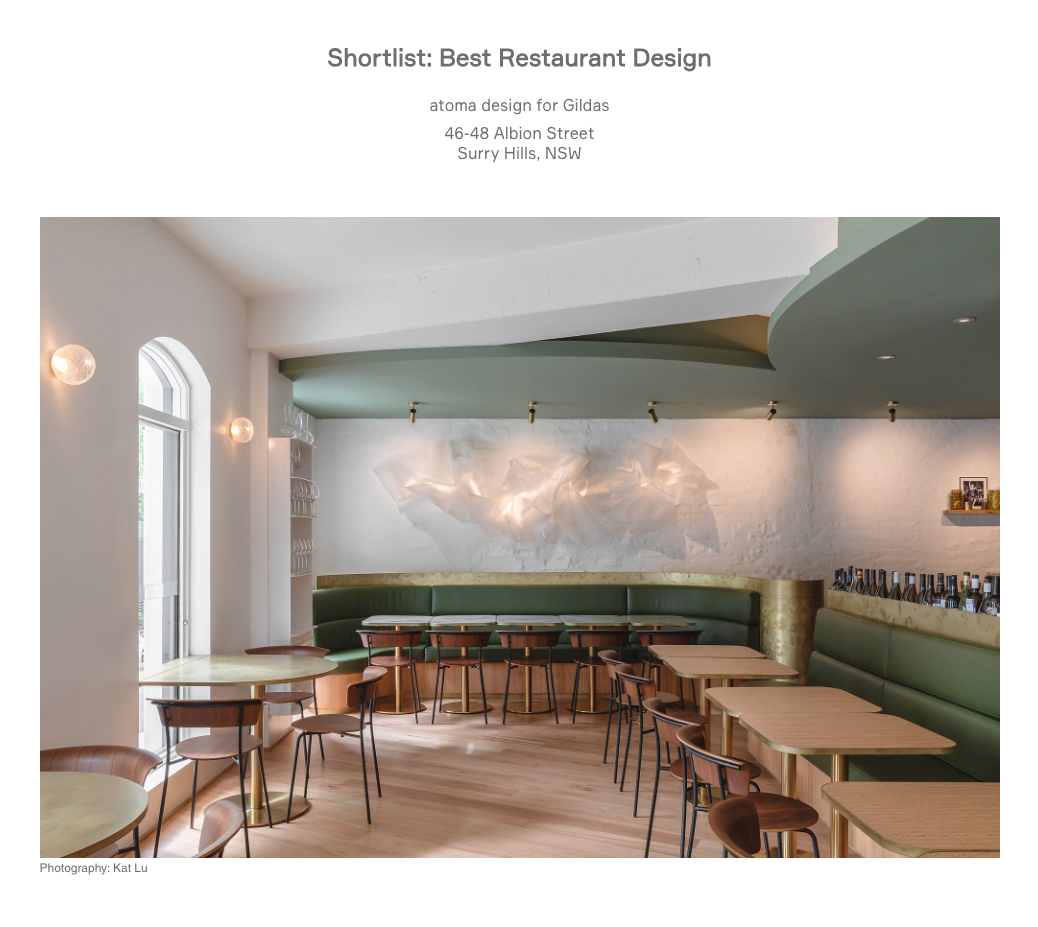 Gildas Shortlisted for the Eat Drink Design Awards 2023.