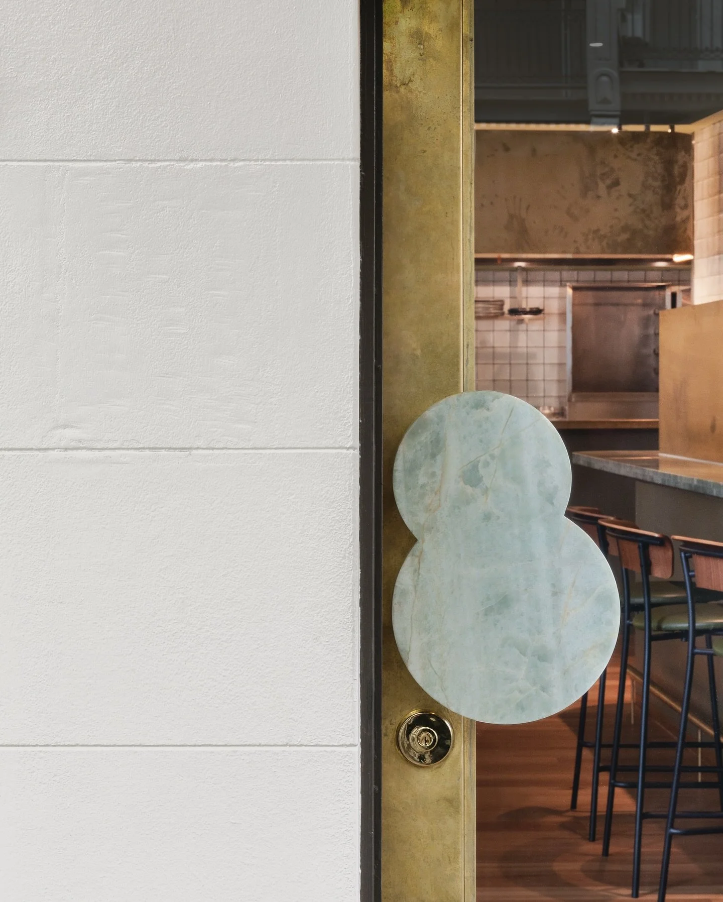 Custom door and handle for @gildas_surryhills 
Custom designed by atoma and made out of an emerald green quartzite and brass. 

Photos @_katlu 
Stone @cdkstone 
Build by @proactivebuildingsolutions