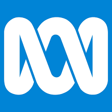 Australian Broadcasting Corporation logo with white stylized 'ABC' letters on a blue background