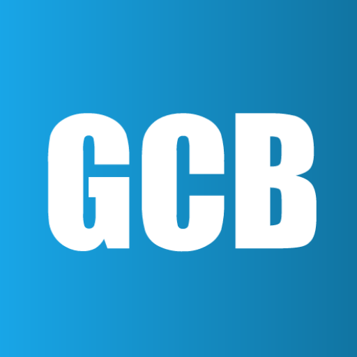 Gold Coast Bulletin - Blue background with large white letters 'GCB' in the center.