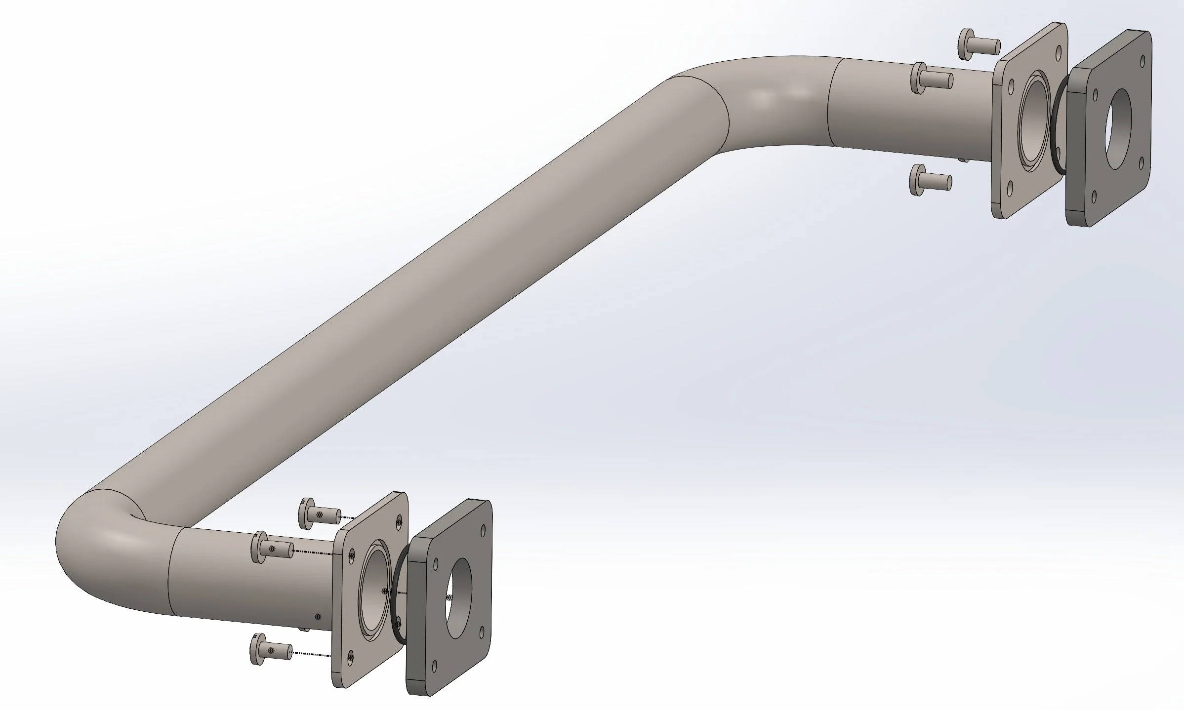 An exploded view of the exhaust pipe assembly, revealing the meticulous design and arrangement of each component crucial for enduring extreme operational conditions.